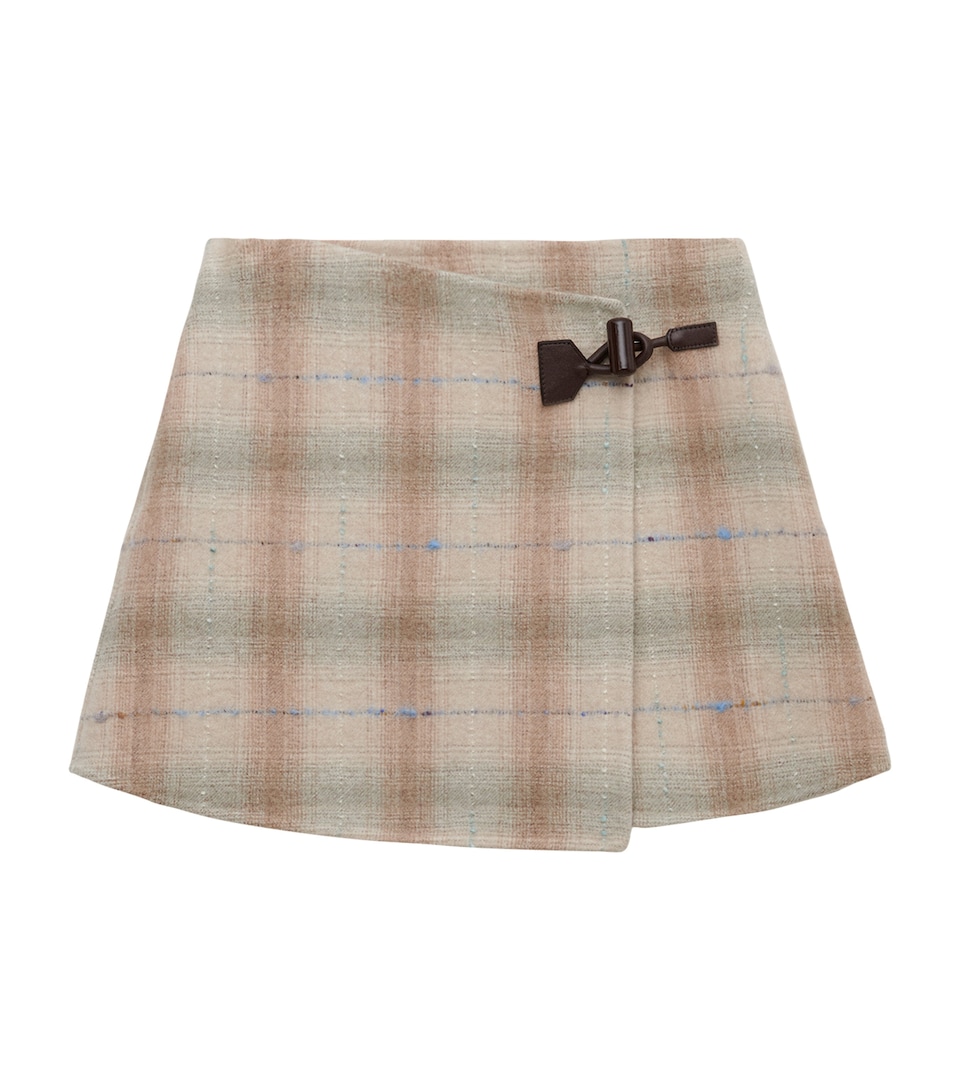Wool-Blend Check Mini Skirt