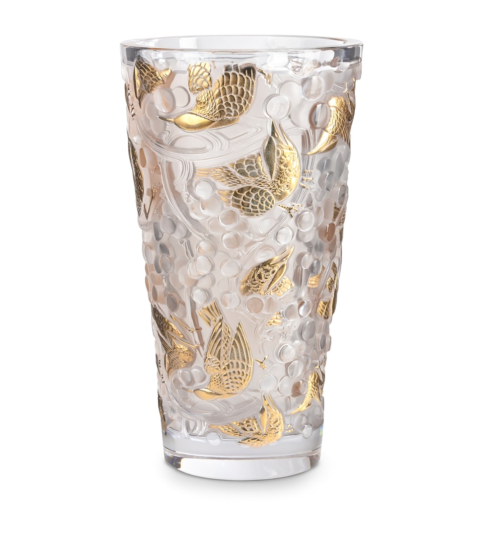 Lalique Crystal Large Merles et Raisins Vase (38cm) Incolore