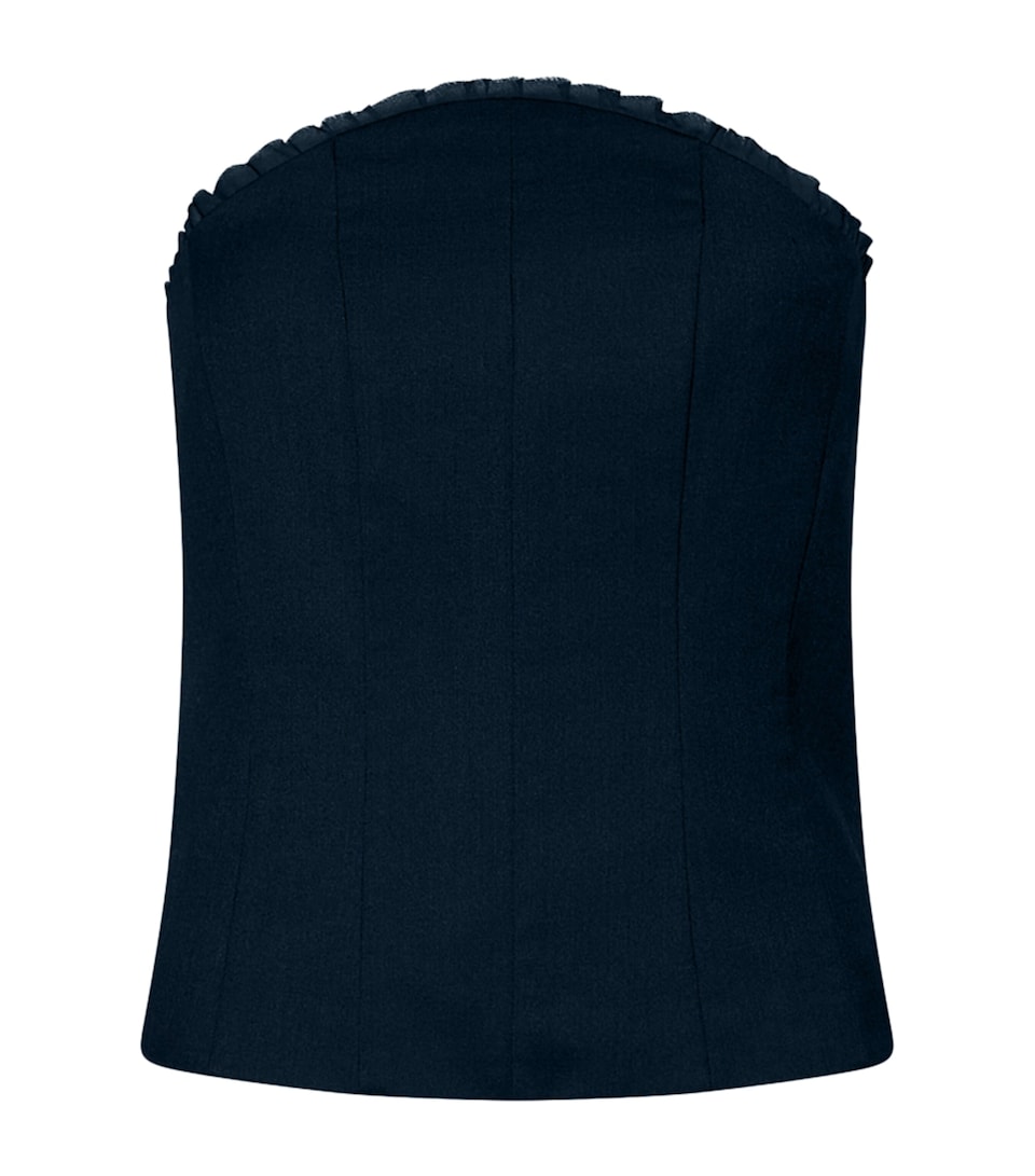 Marella Womens x Cora Corré Ruffle-Trim Sleeveless Bustier Navy