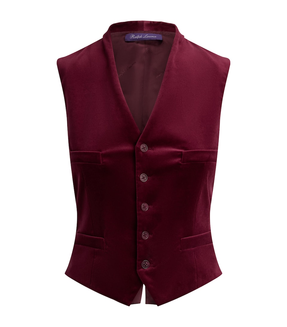 Ralph Lauren Collection Womens Cotton-Blend Jaiden Waistcoat Carmine