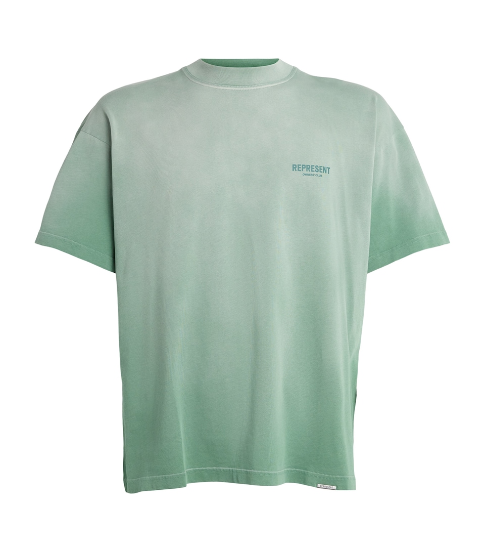 Represent Mens Cotton Owners Club T-Shirt Washed Aloe