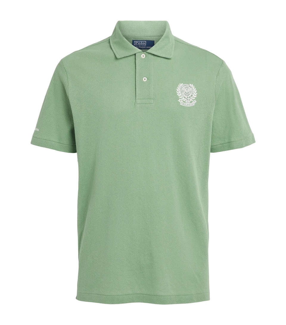Polo Ralph Lauren Mens x Wimbledon Cotton Mesh Polo Shirt Outback Green