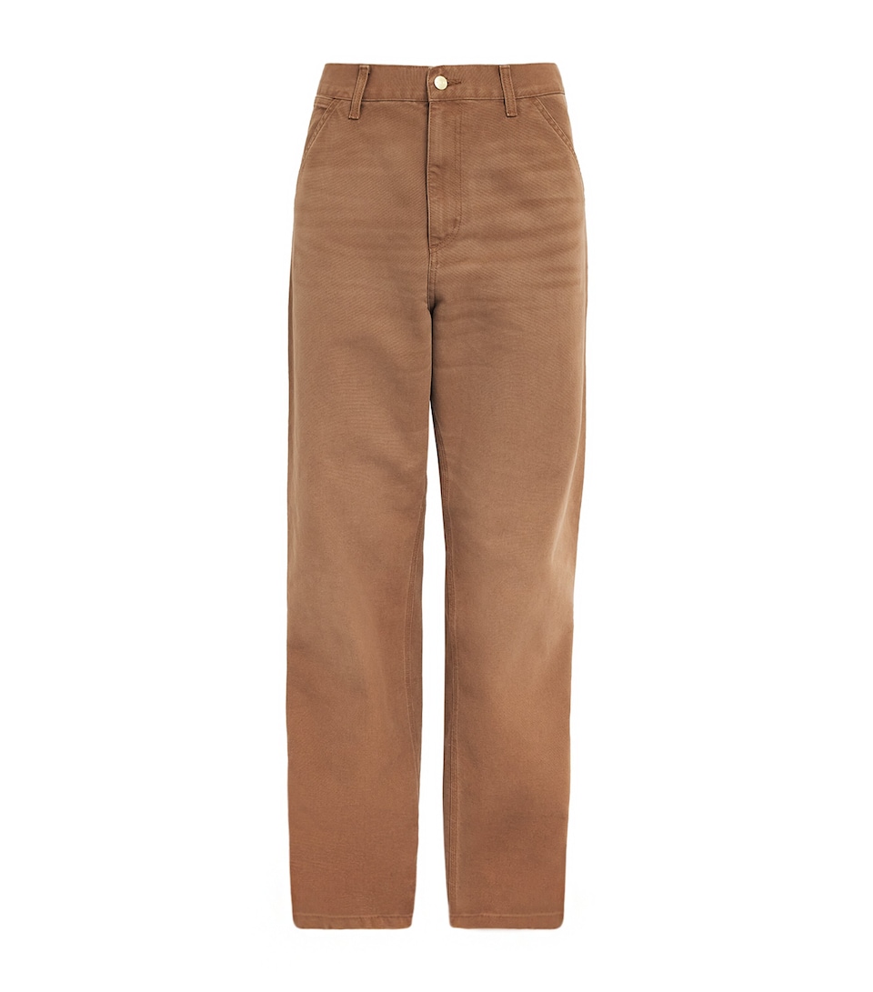 Carhartt WIP Mens Single Knee Straight Jeans Wip H Brown