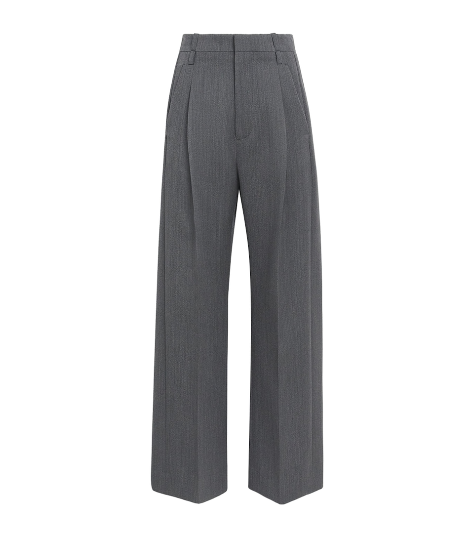 Victoria Beckham Womens Virgin Wool Ethel Straight Trousers Melnge