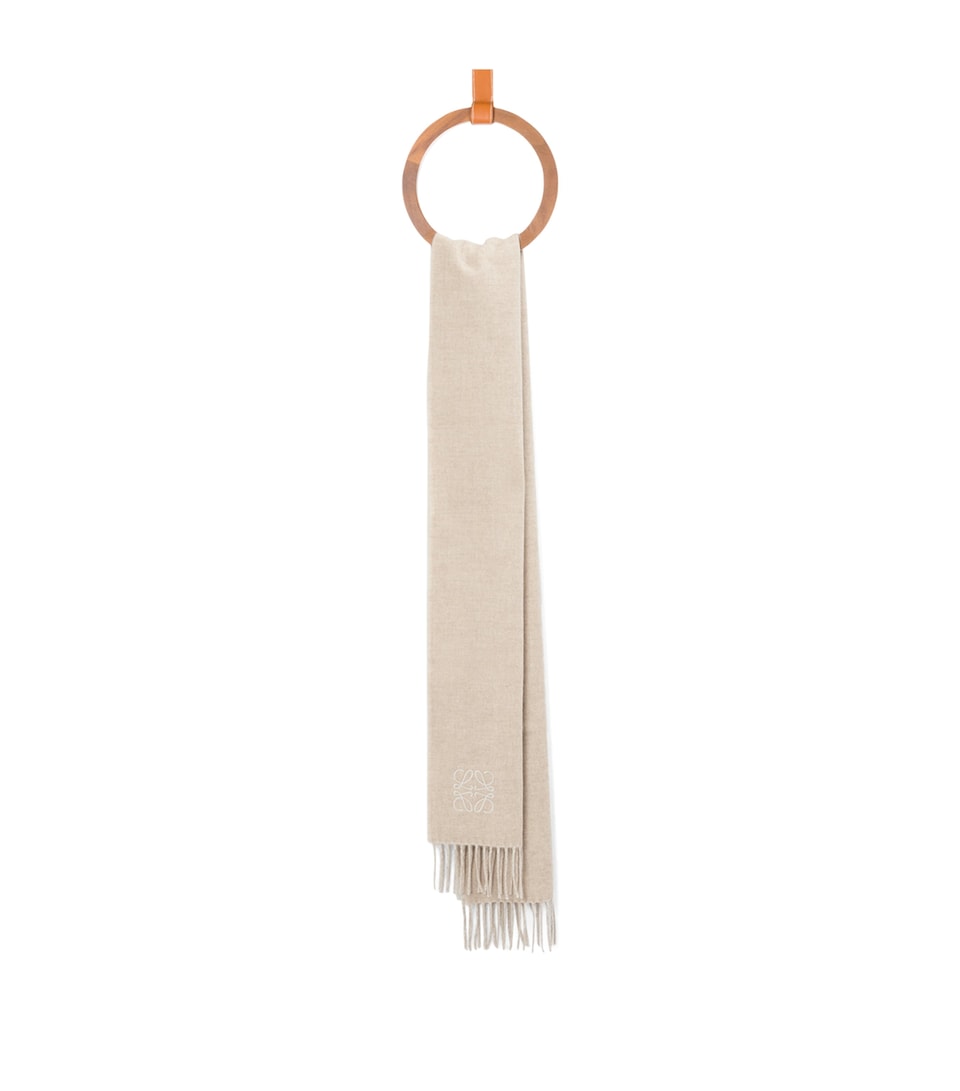 LOEWE Bicolour Anagram Scarf Ivory/sand