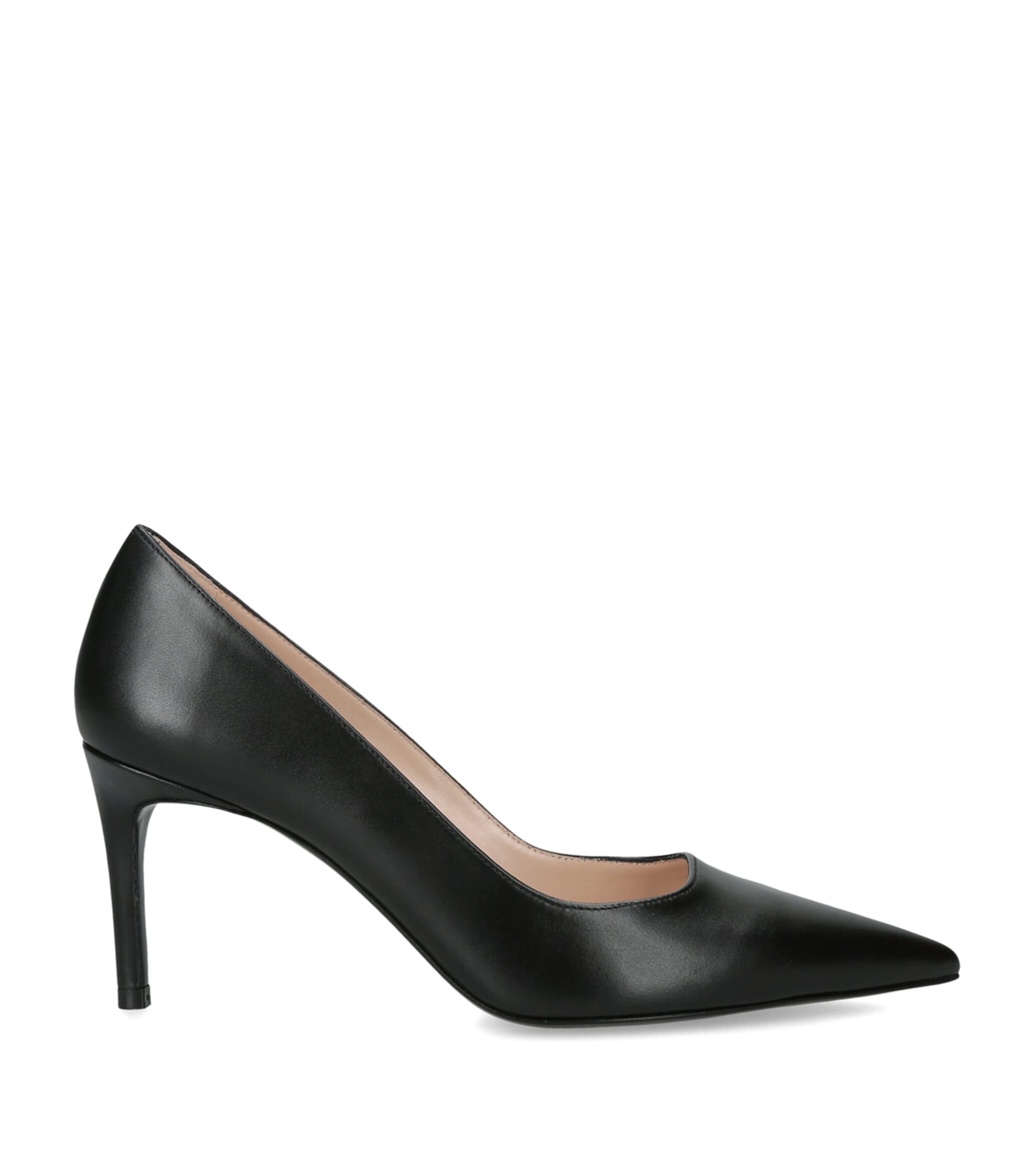 Stuart Weitzman Leather Stuart Power Pumps 75 Black
