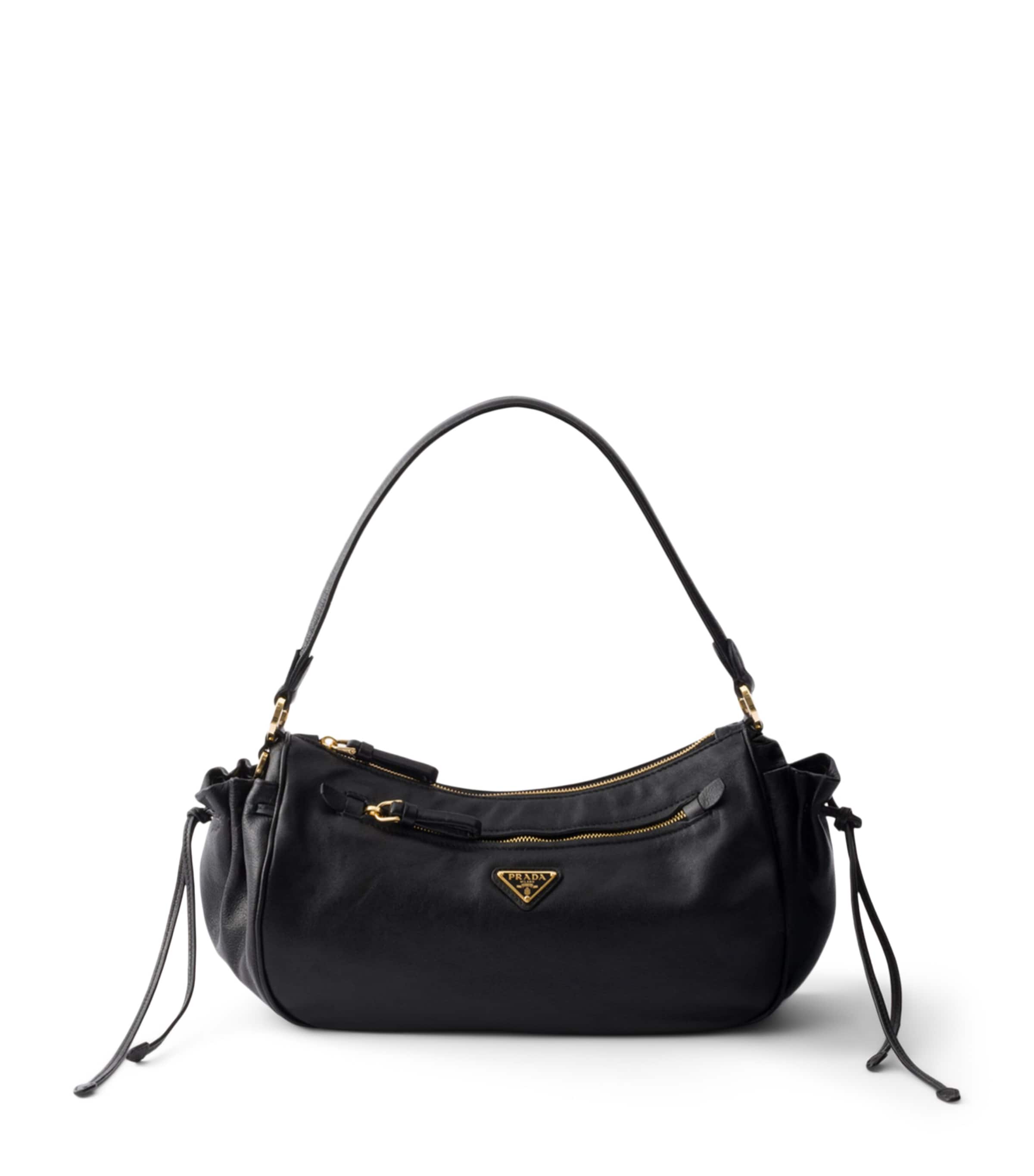Prada Small Leather Desiree Shoulder Bag Black