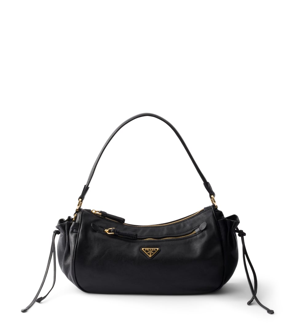 Prada Small Leather Desiree Shoulder Bag Black