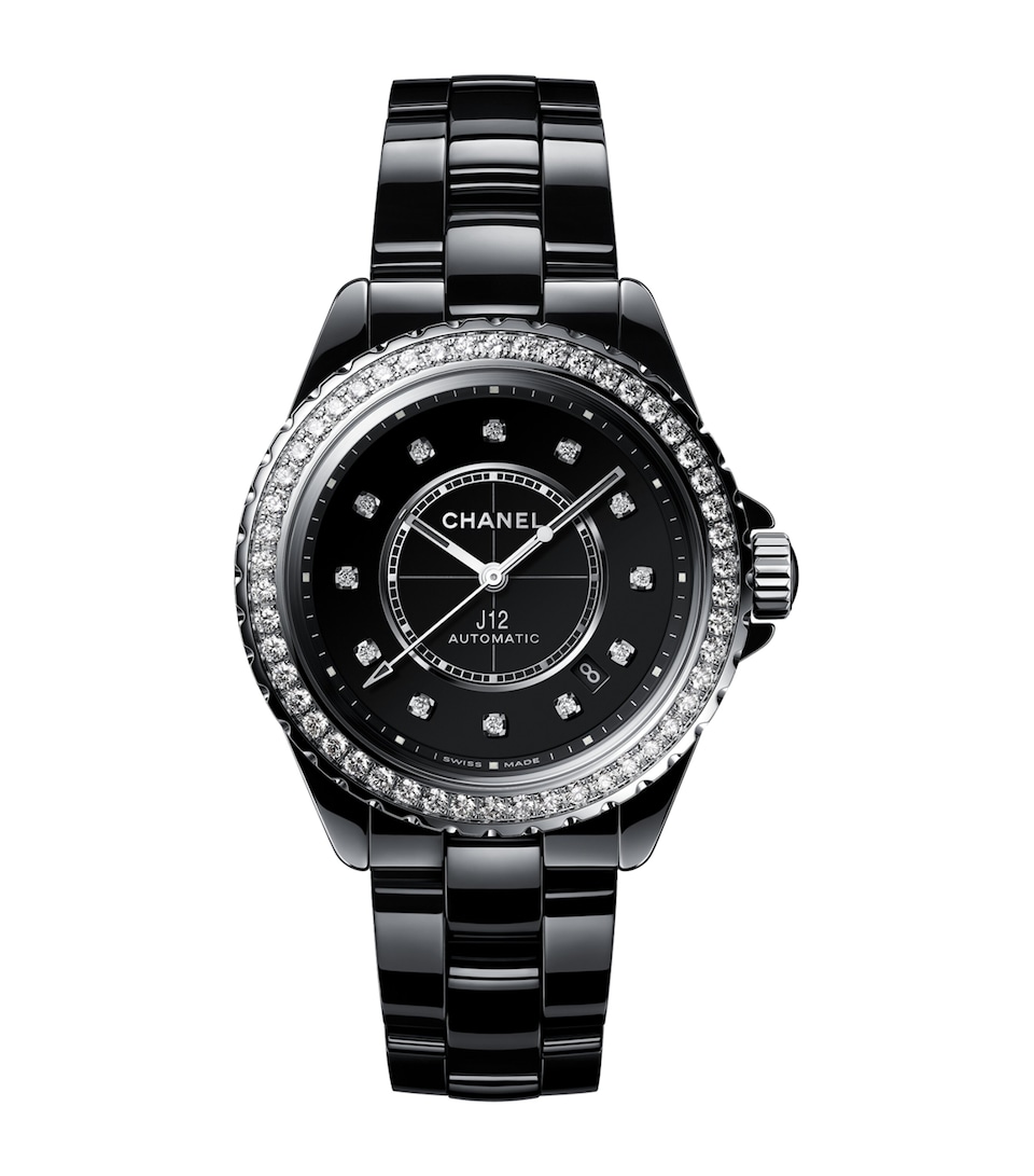 CHANEL Ceramic, Steel and Diamond J12 Calibre 12.1 Watch 38mm Black