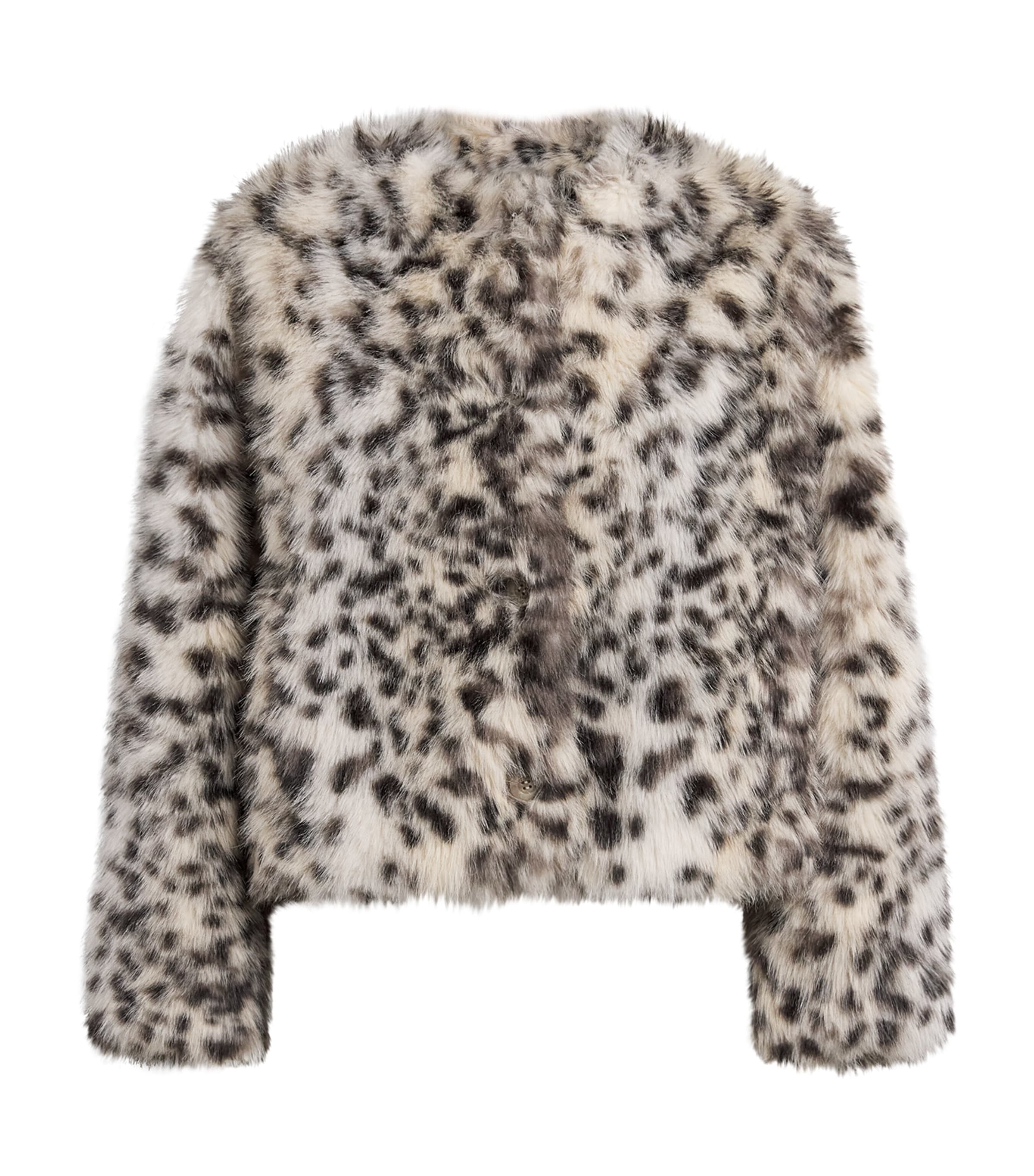 Faux Fur Leopard Print Jacket