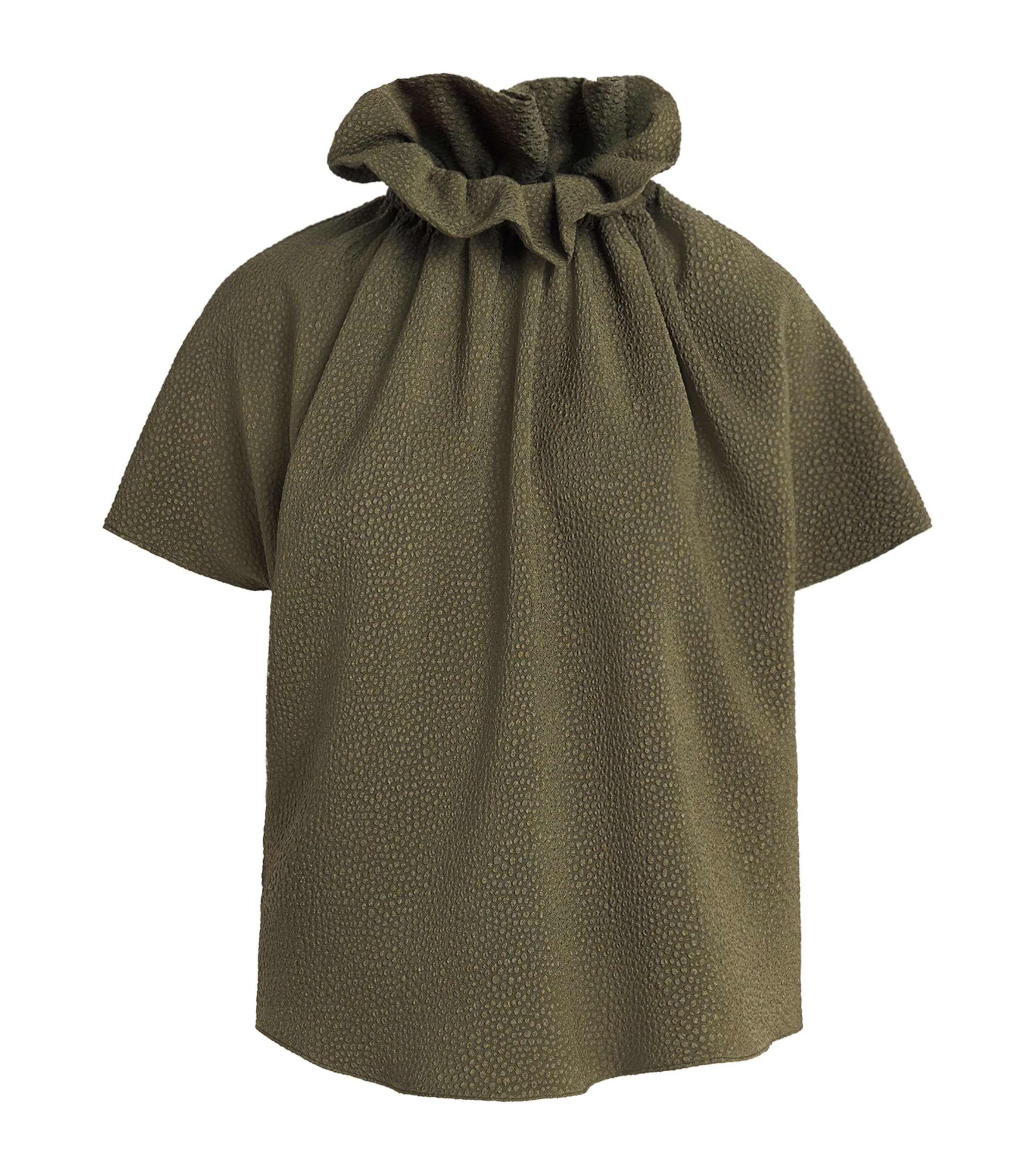 Edeline Lee Womens Ruff Blouse Agr Amber Green
