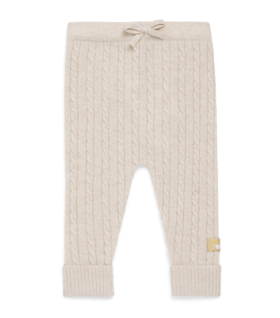 Purebaby Cashmere Cable-Knit Leggings (0-18 Months) Cmlme Camel Melange