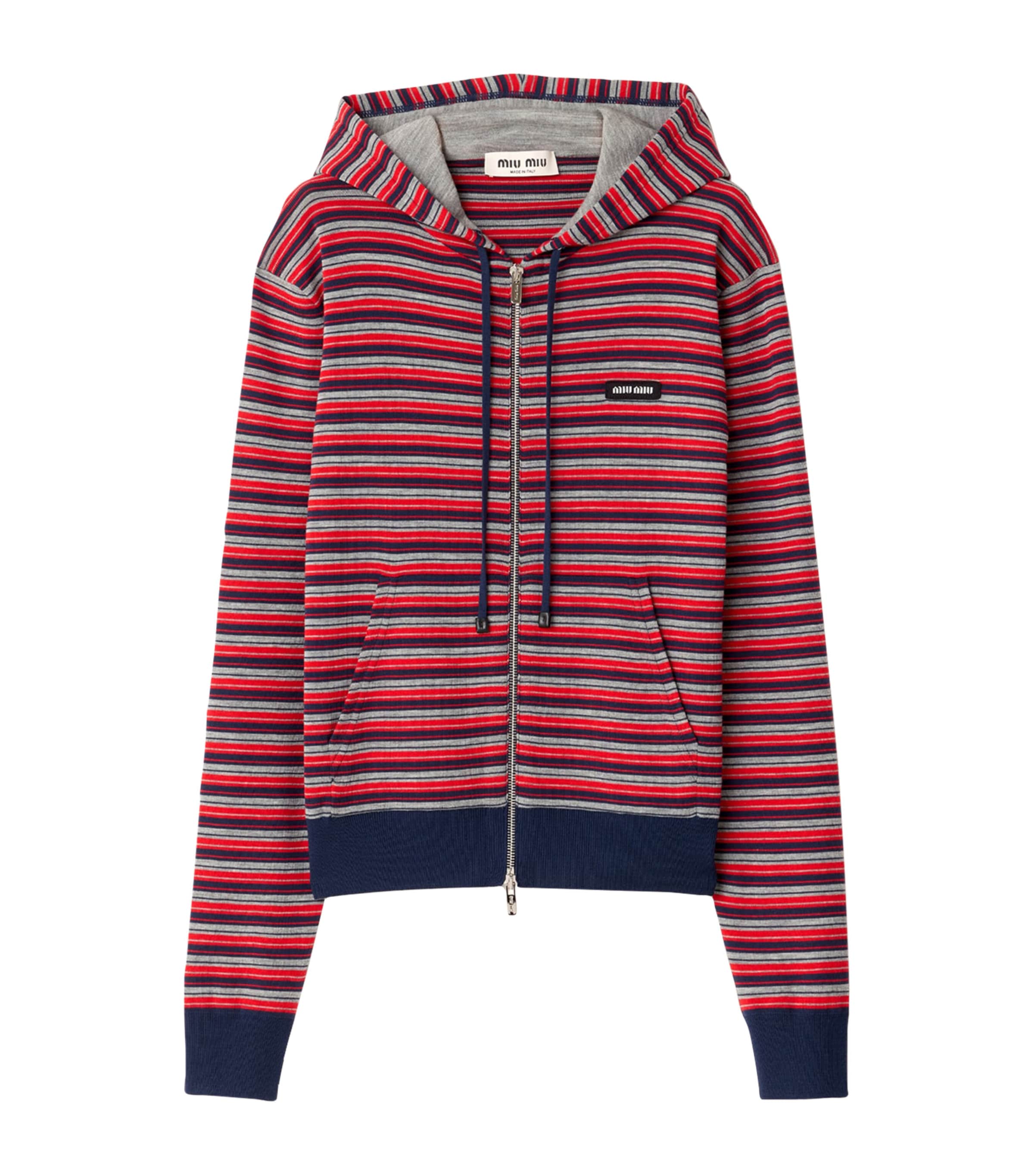 Miu Miu Womens Wool Stripe Hoodie