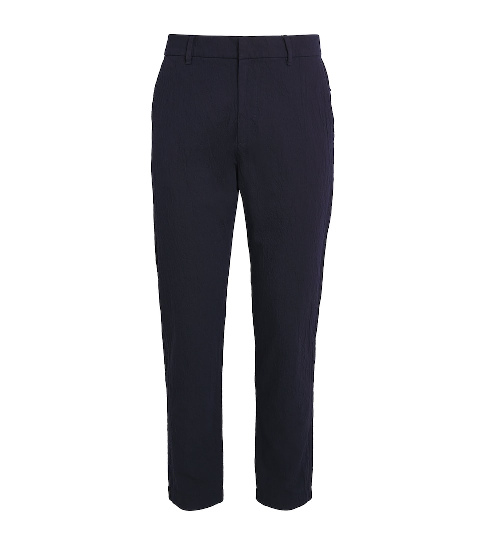 Cotton-Blend Crinkle Trousers