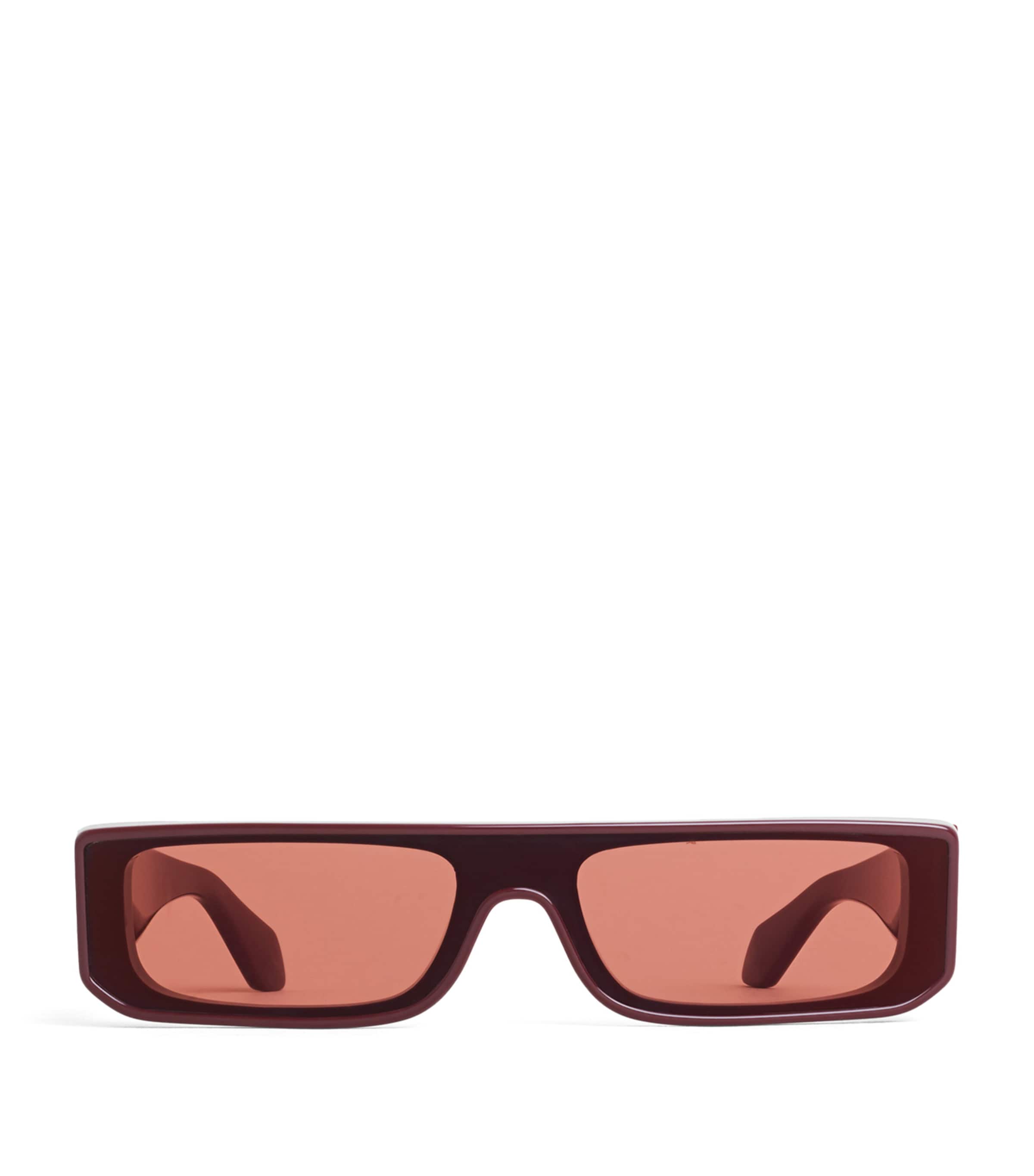 Alaïa Acetate Rectangle Mask Sunglasses Red