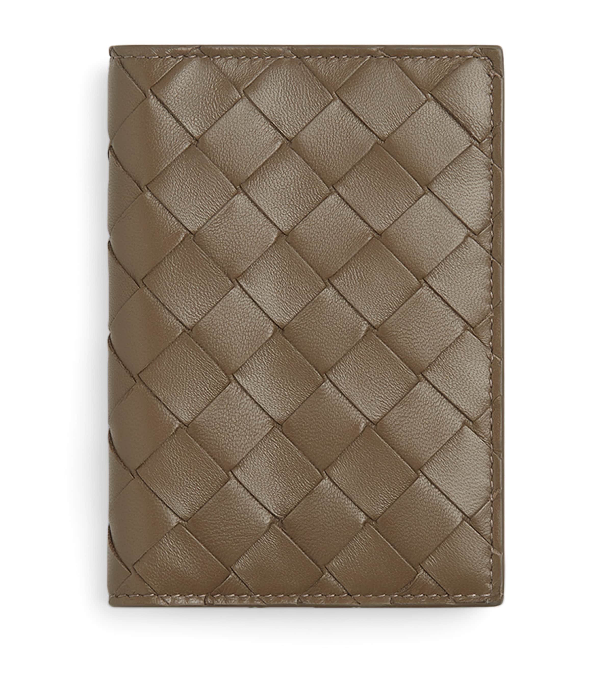 Leather Intrecciato Passport Holder