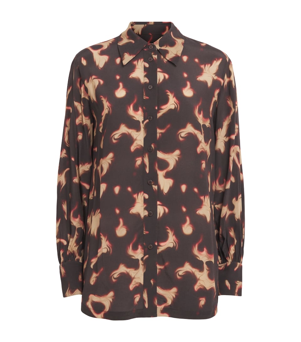 Joseph Womens Crepe Tortoiseshell Rieu Blouse Tortoise Shell