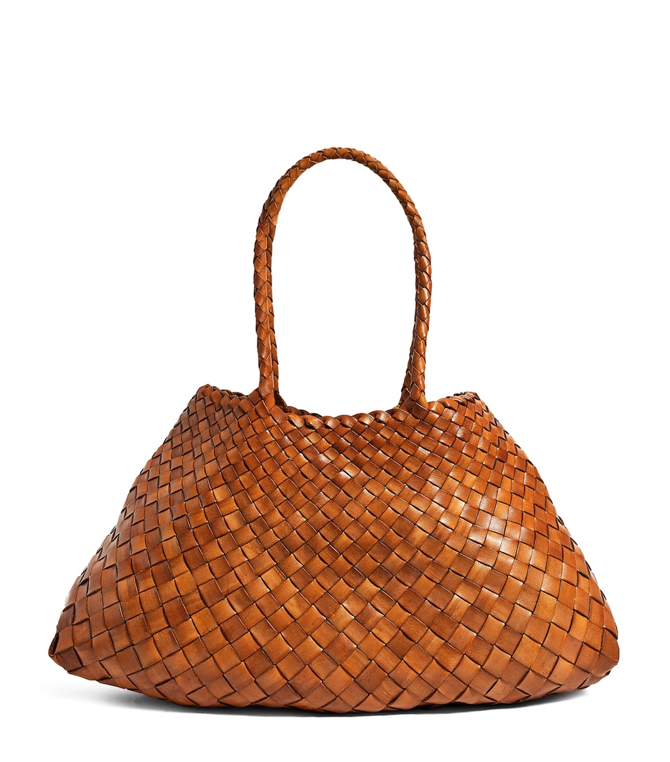 Large Leather Woven Santa Croce Tote Bag