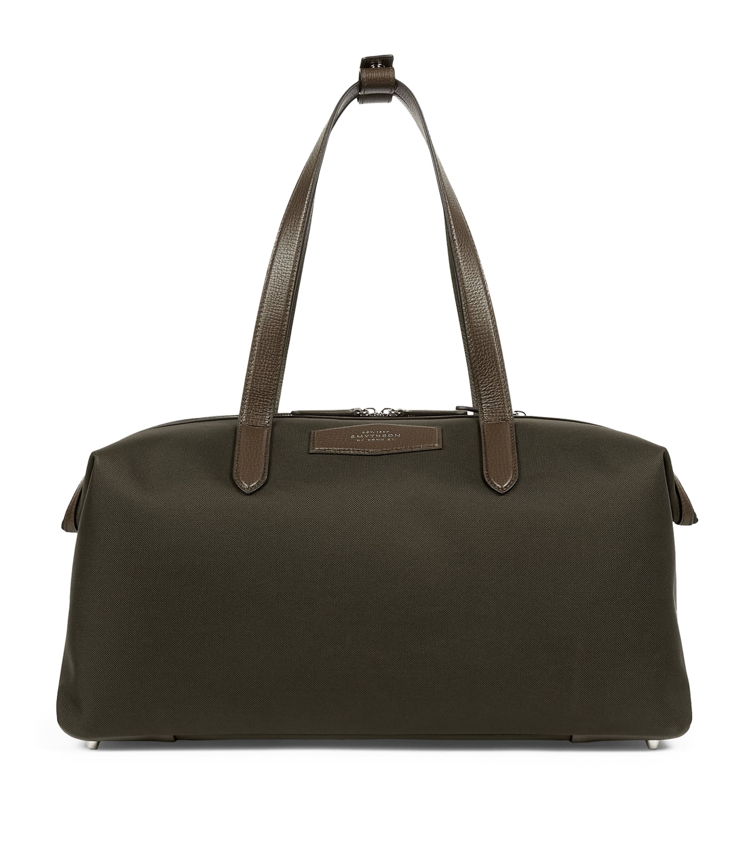 Smythson Small Canvas Norton Travel Bag Dark Moss