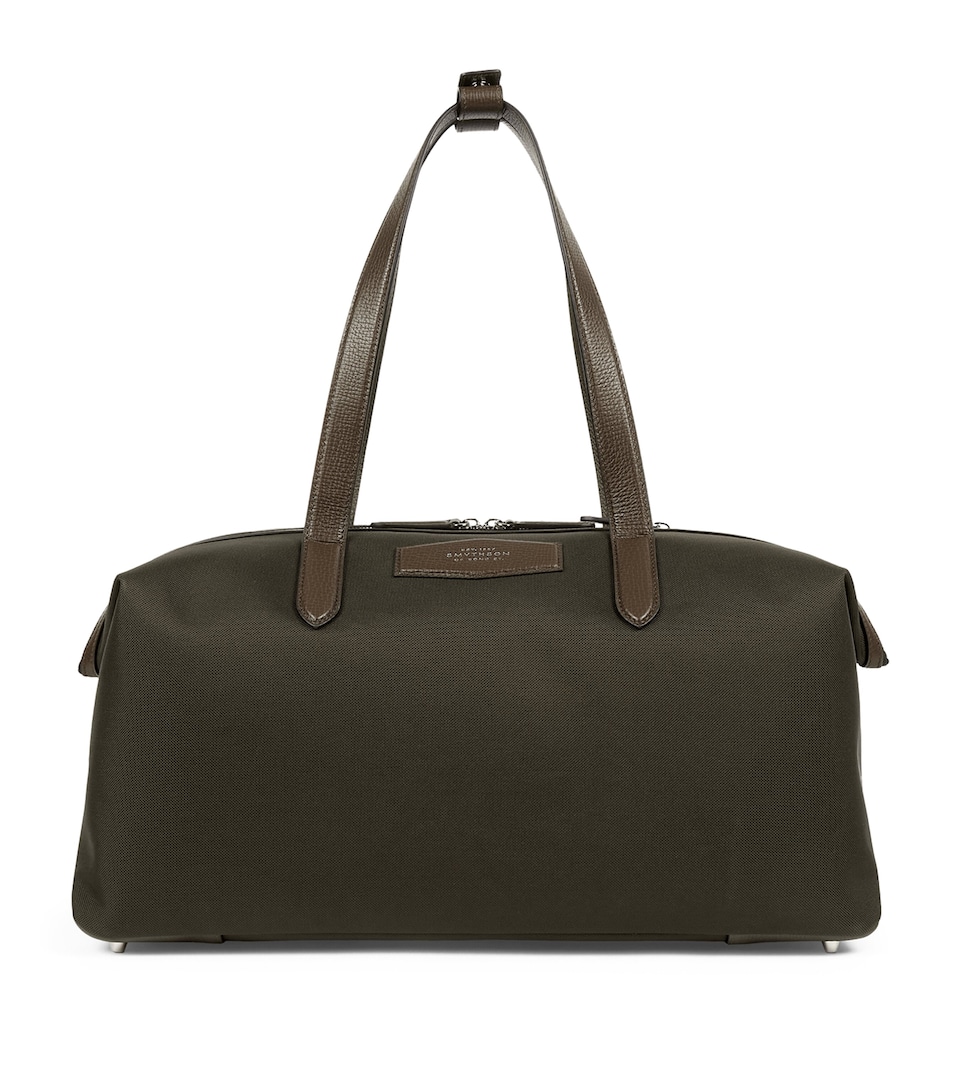 Smythson Small Canvas Norton Travel Bag Dark Moss