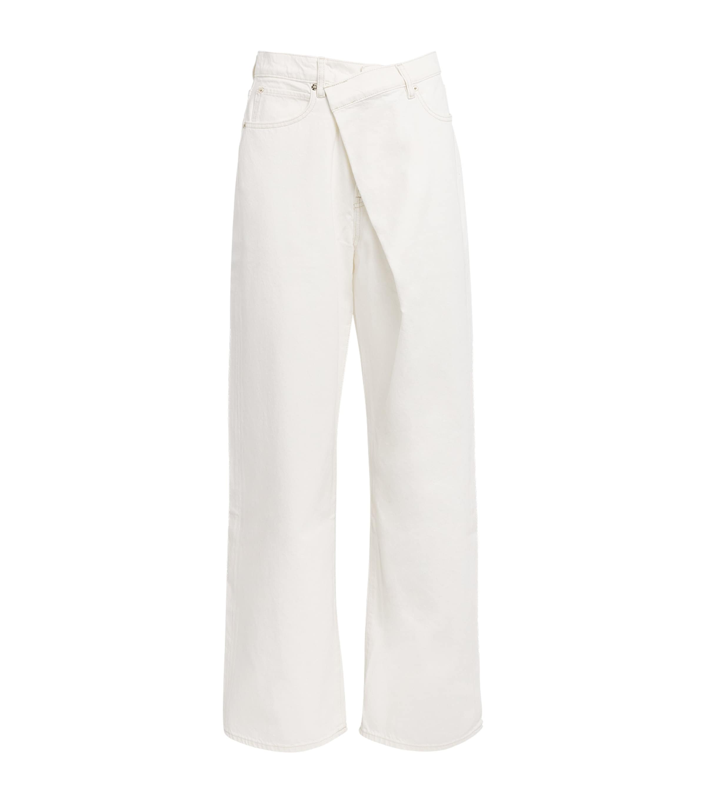 FRAME Crossover Wide-Leg Jeans Au Natural Clean