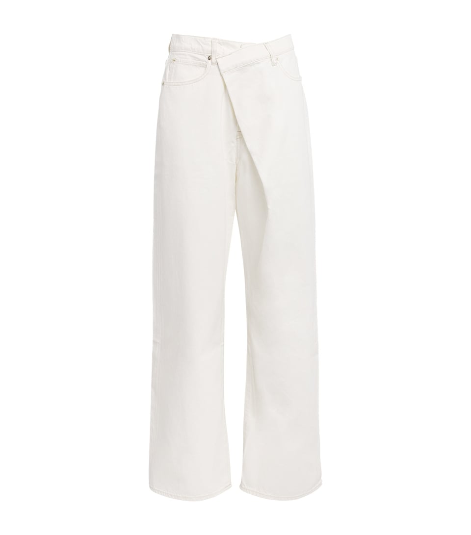 FRAME Crossover Wide-Leg Jeans Au Natural Clean