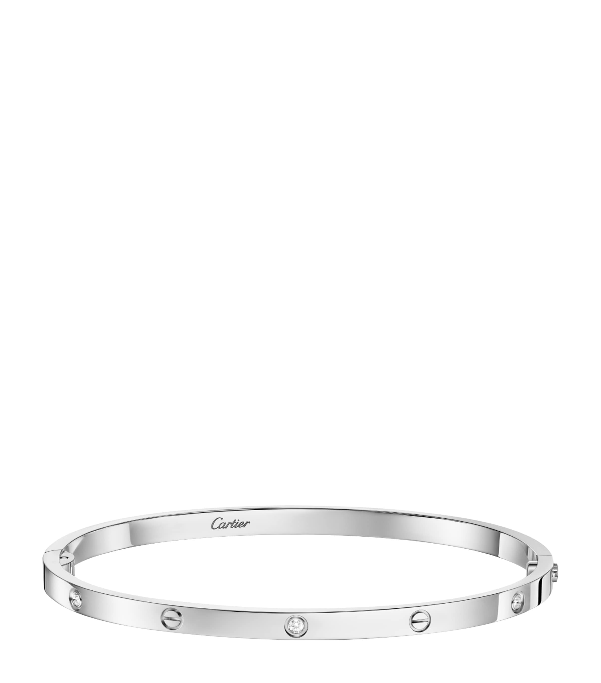 Small White Gold and Diamond LOVE Bracelet