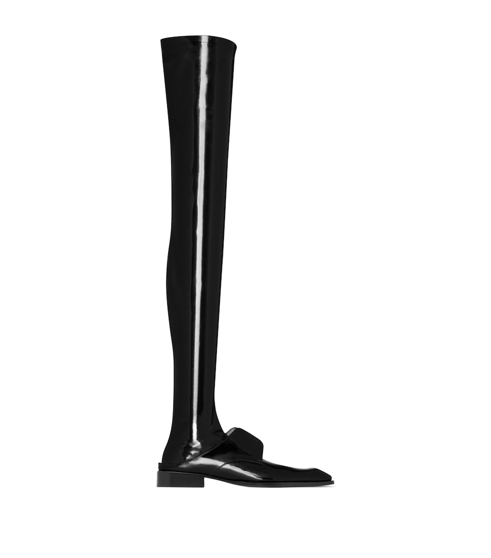 Saint Laurent Vinyl Romeo Over-The-Knee Boots