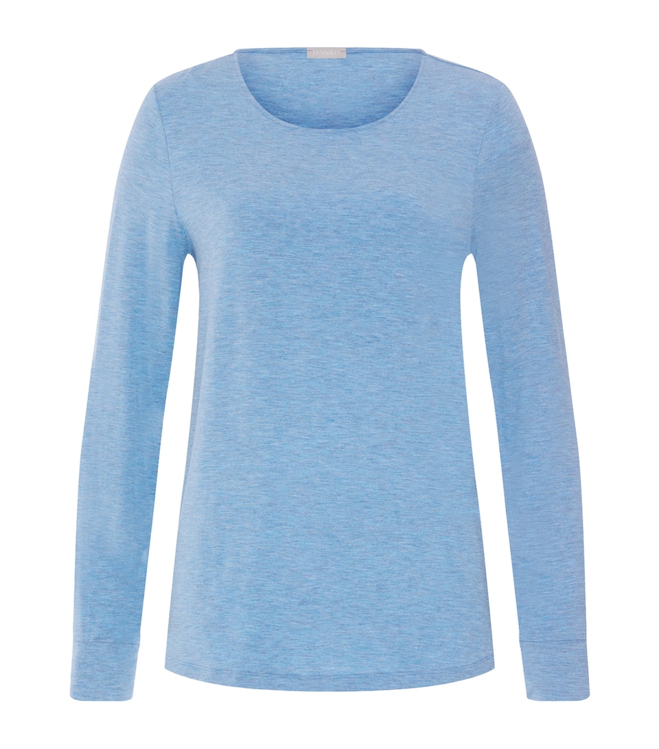 Hanro Womens Natural Elegance T-Shirt Bluebird Melange