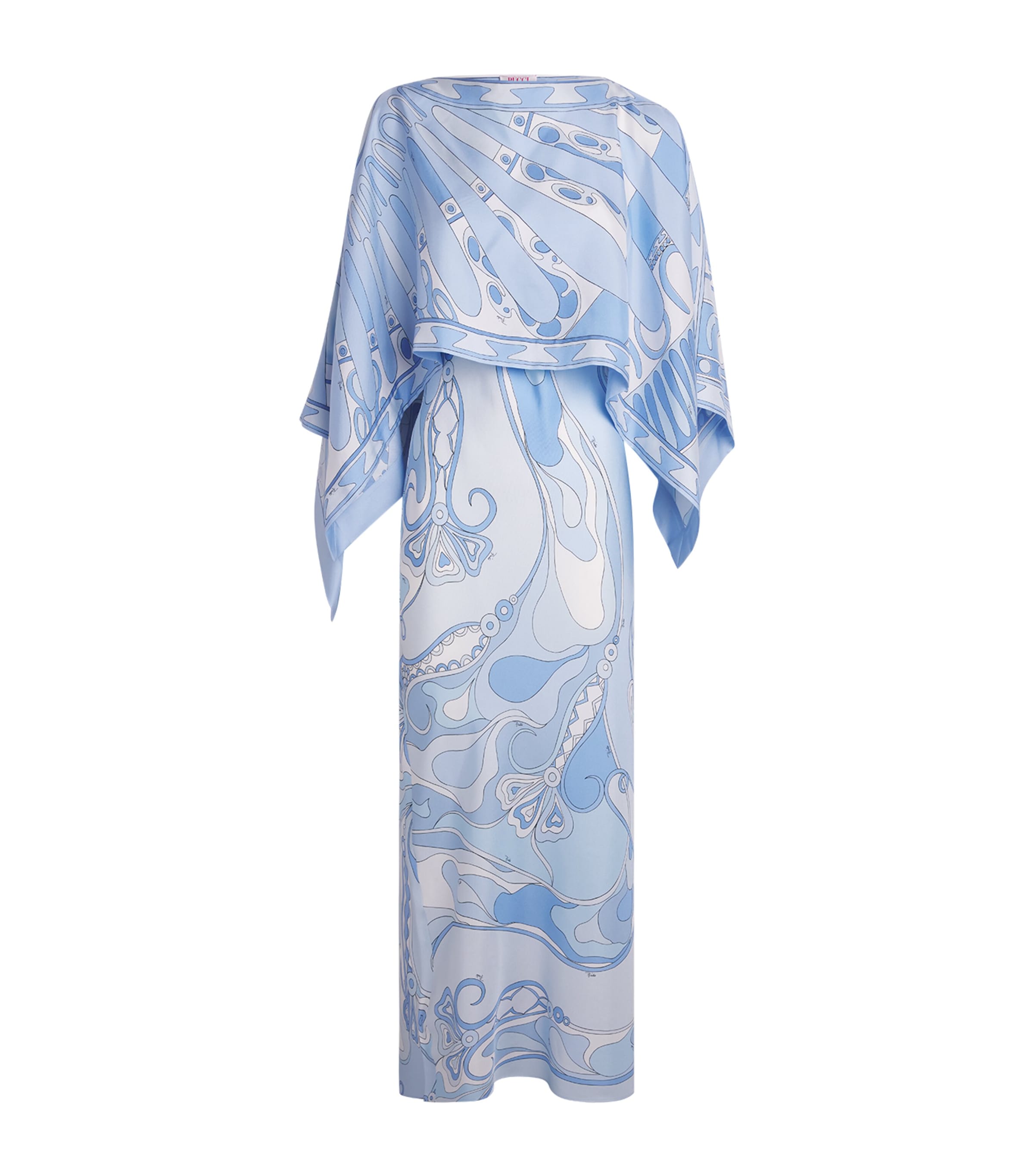 PUCCI Womens Silk Orchidee Cape Maxi Dress Pale