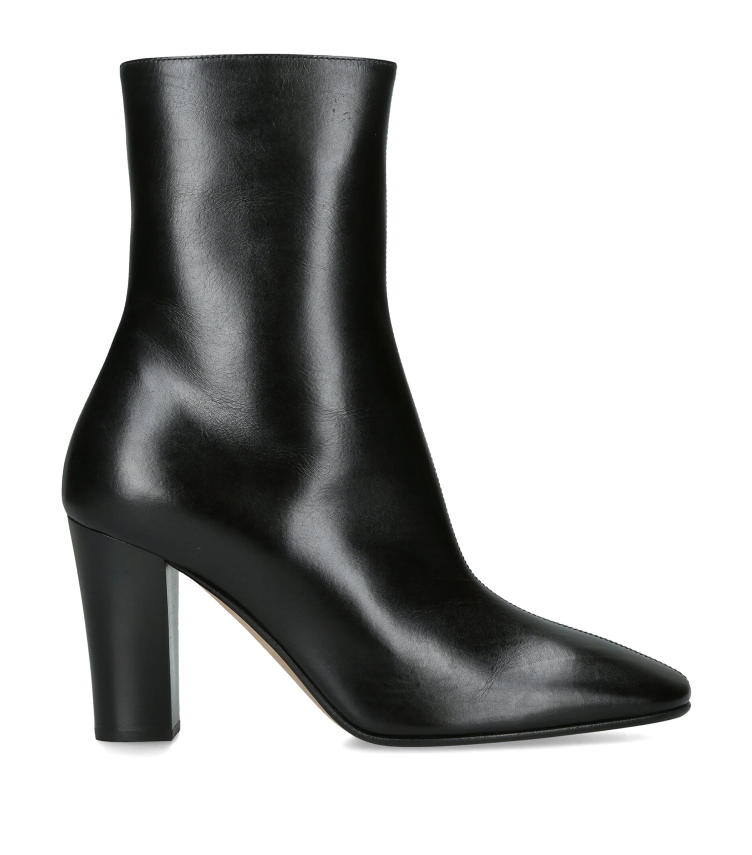 The Row Cindy Leather Ankle Boots 85 Black
