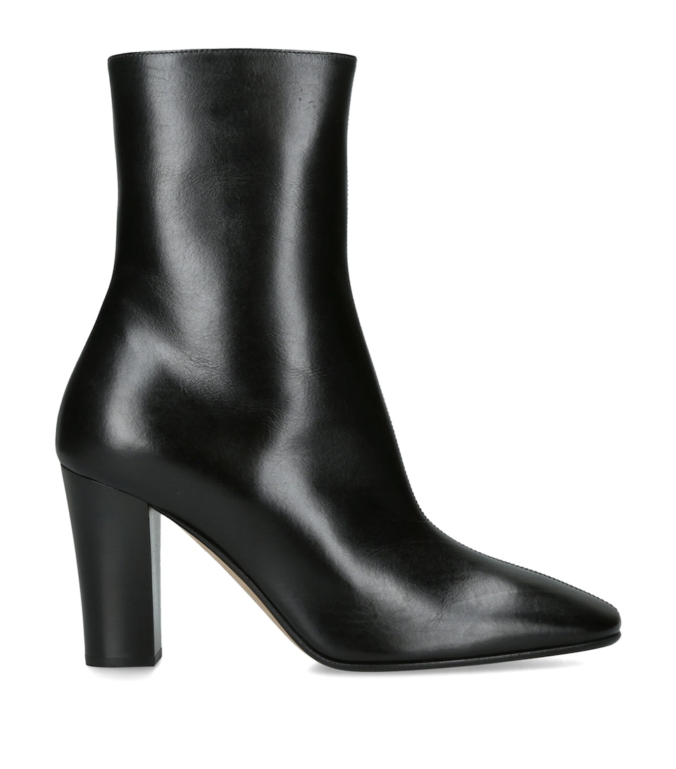 The Row Cindy Leather Ankle Boots 85 Black
