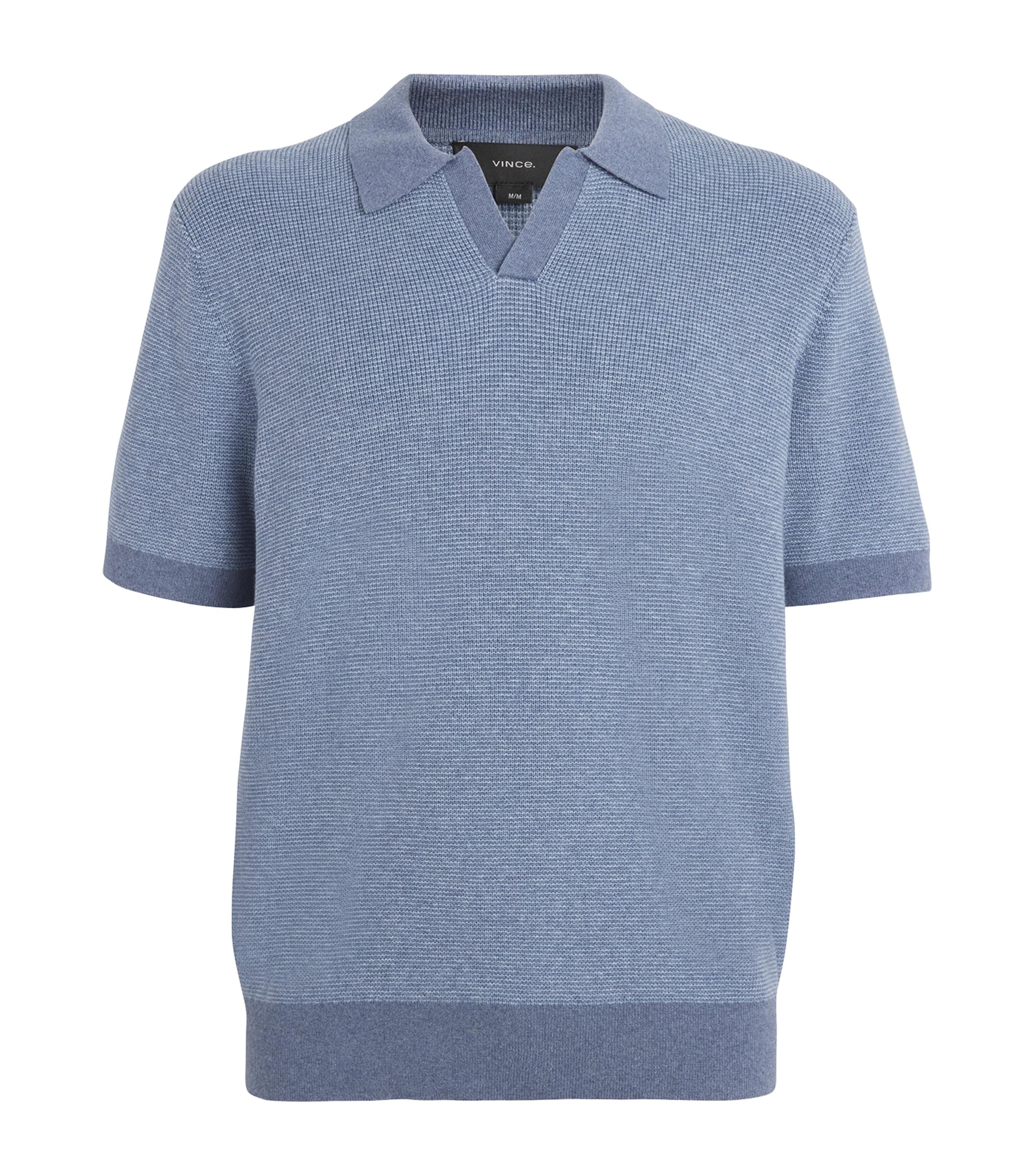 Cotton-Cashmere Johnny-Collar Polo Shirt