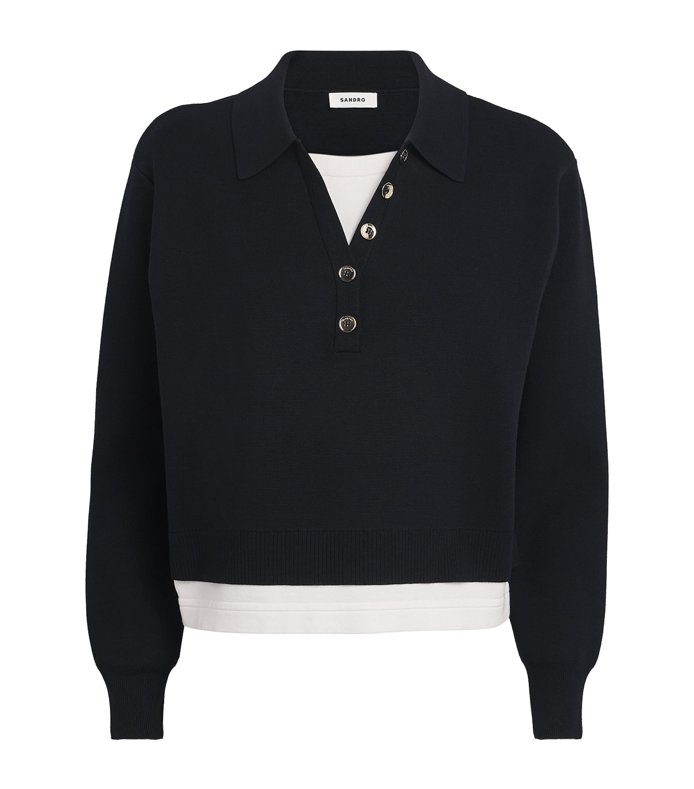 Knitted Layered Polo Shirt