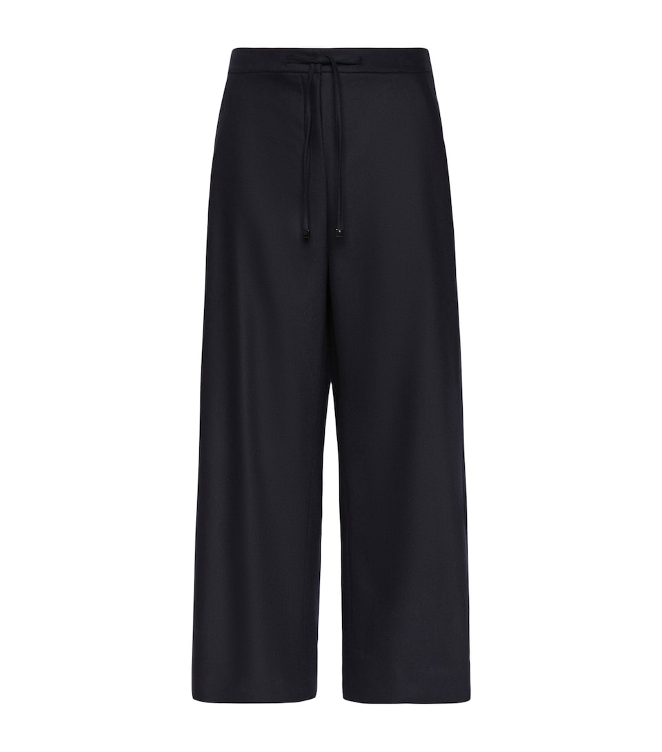Max Mara Womens Wool-Blend Drawstring Trousers Midnightblue