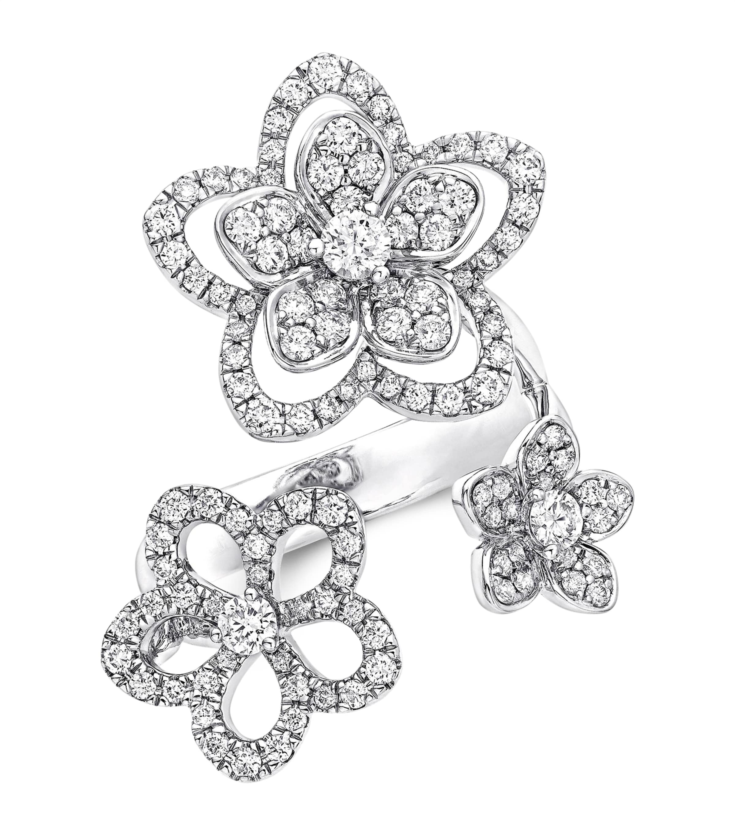 Graff White Gold and Diamond Wild Flower Ring White Gold