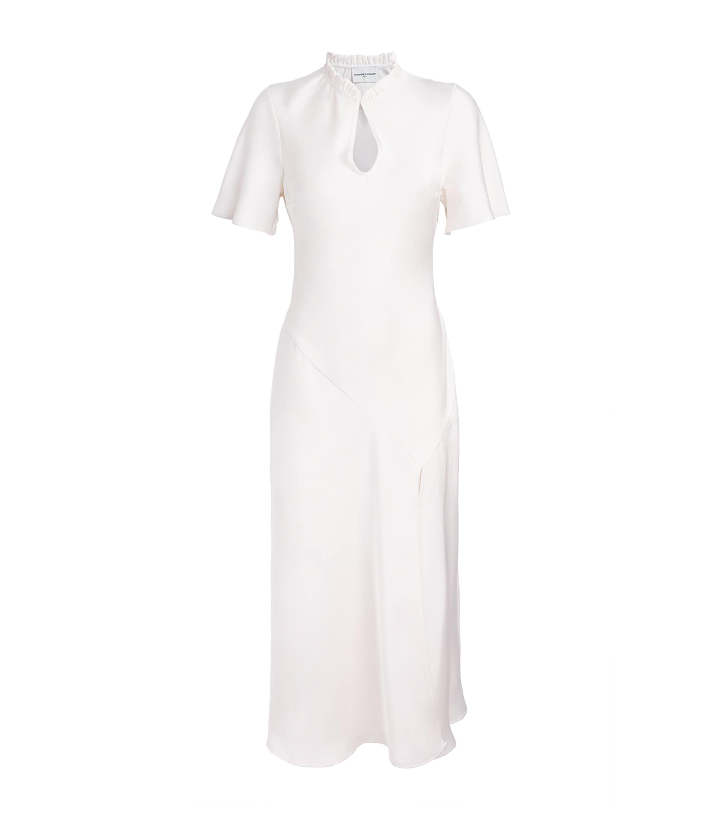 Claudie Pierlot Womens Satin Short-Sleeve Maxi Dress Ivory