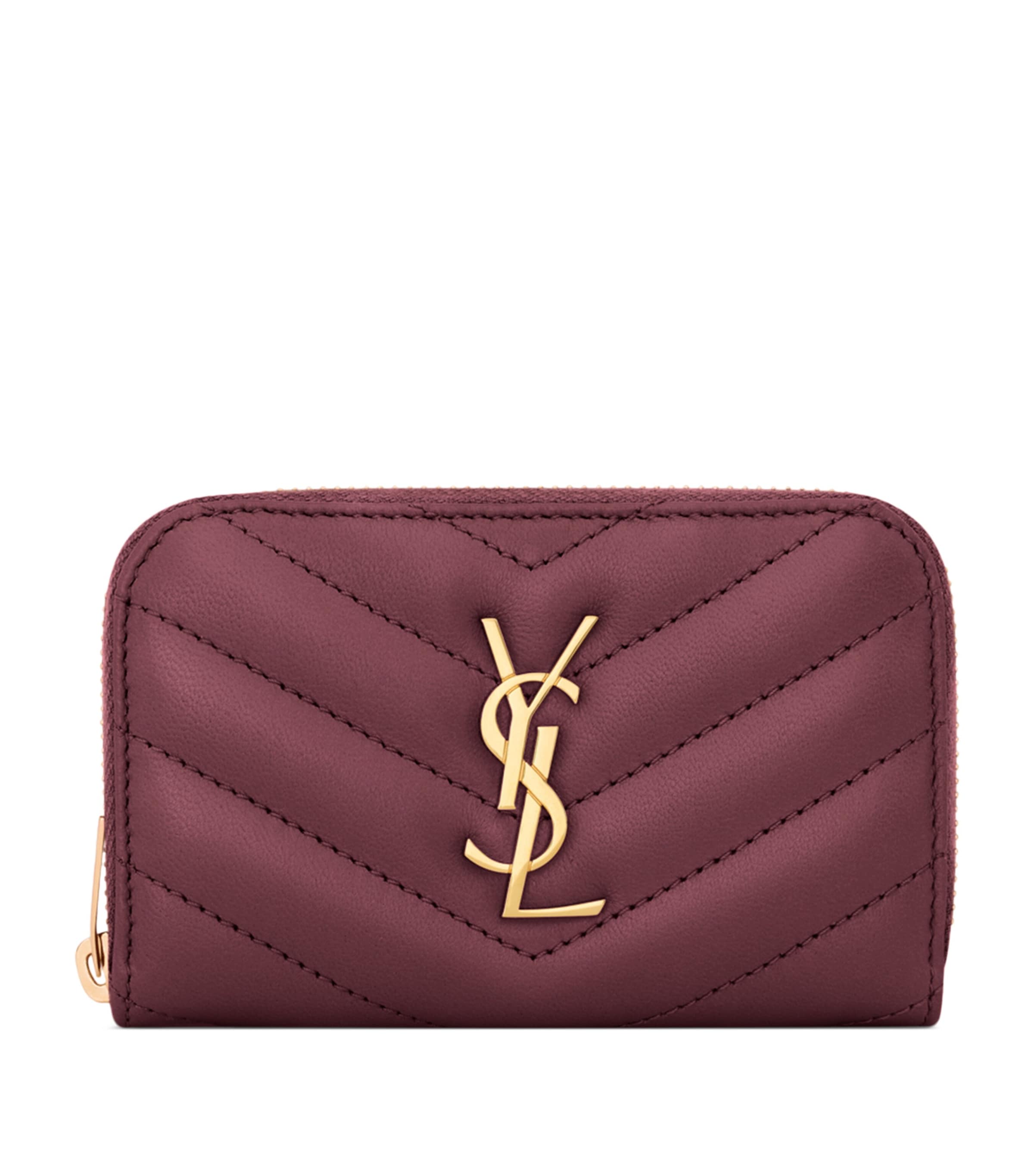 ★Saint Laurent★ Monogram Matelasse Zipper Wallet Red Gold Saint Laurent Cassandre Matelassé Wallet | Harrods US