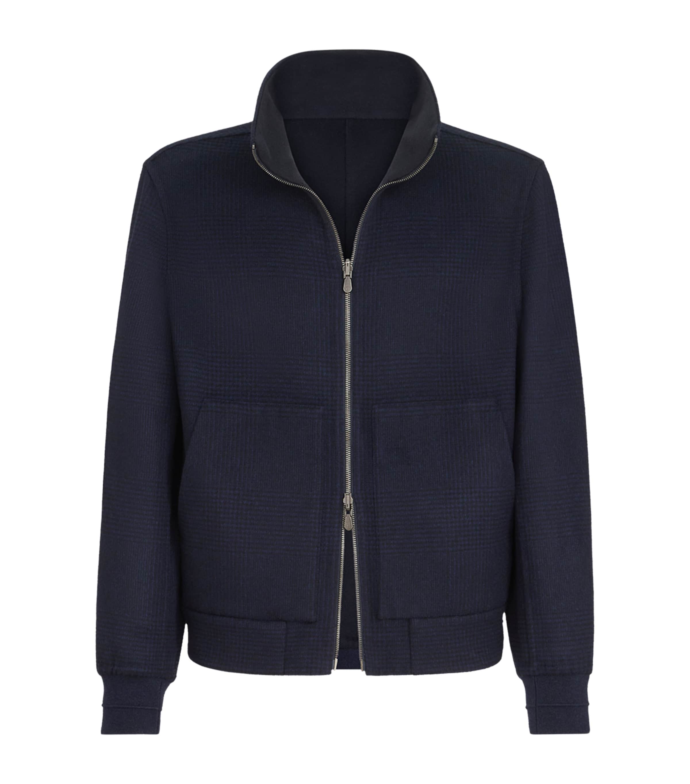 Brunello Cucinelli Mens Cashmere Reversible Check Jacket