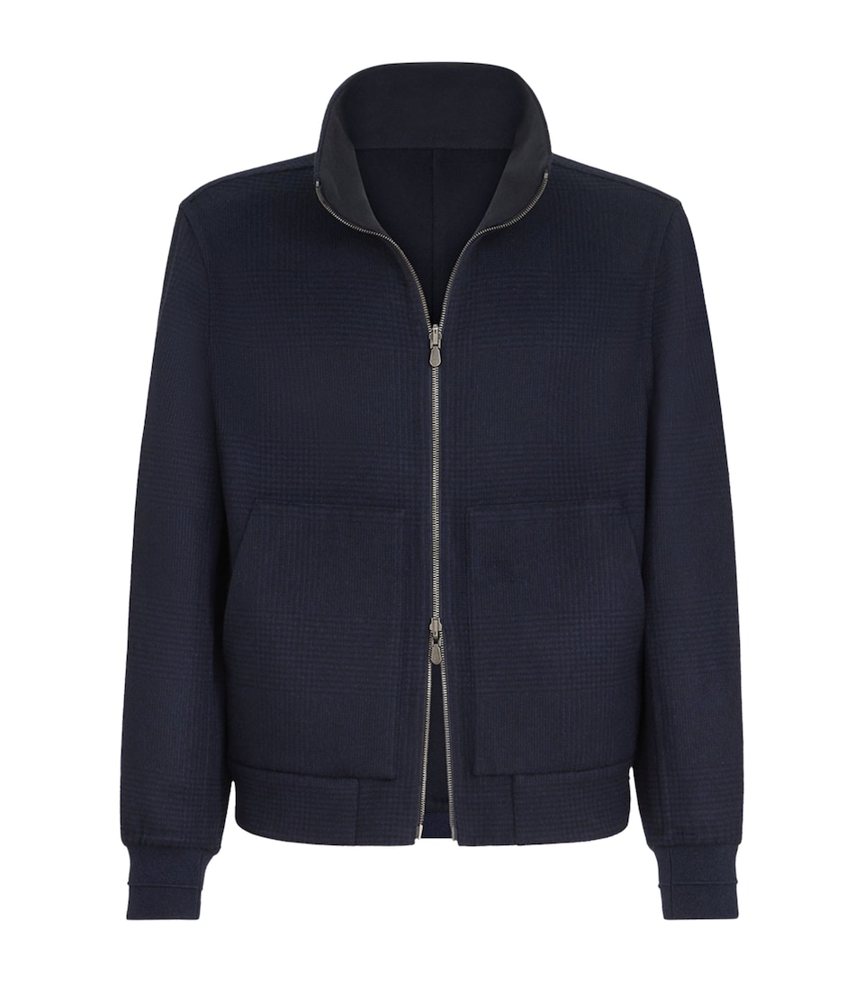 Brunello Cucinelli Mens Cashmere Reversible Check Jacket
