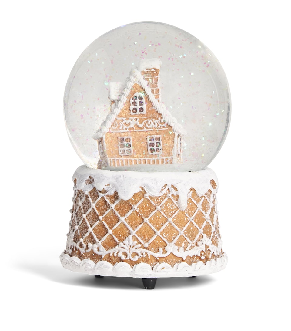 Harrods Gingerbread House Snow Globe White/natural
