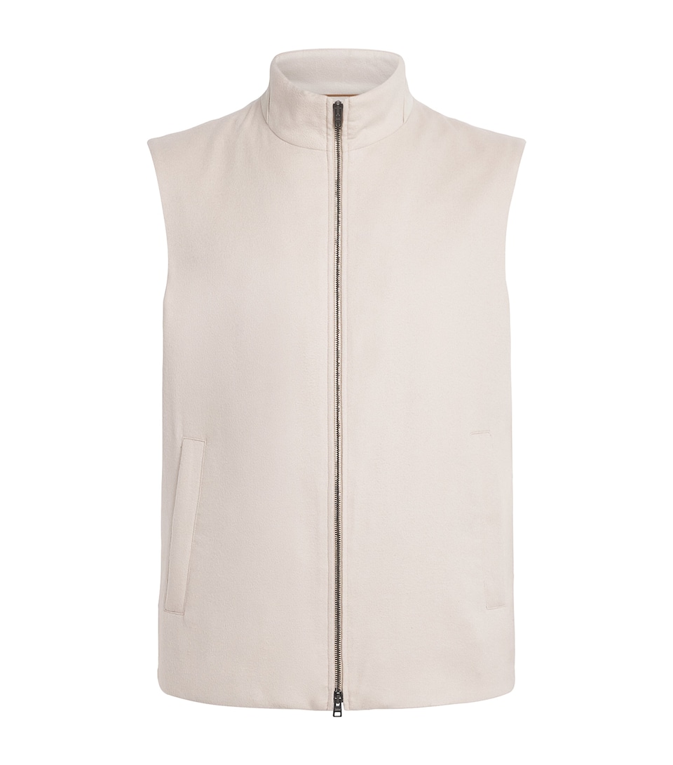 Herno Mens Silk-Cashmere Gilet Chantilly