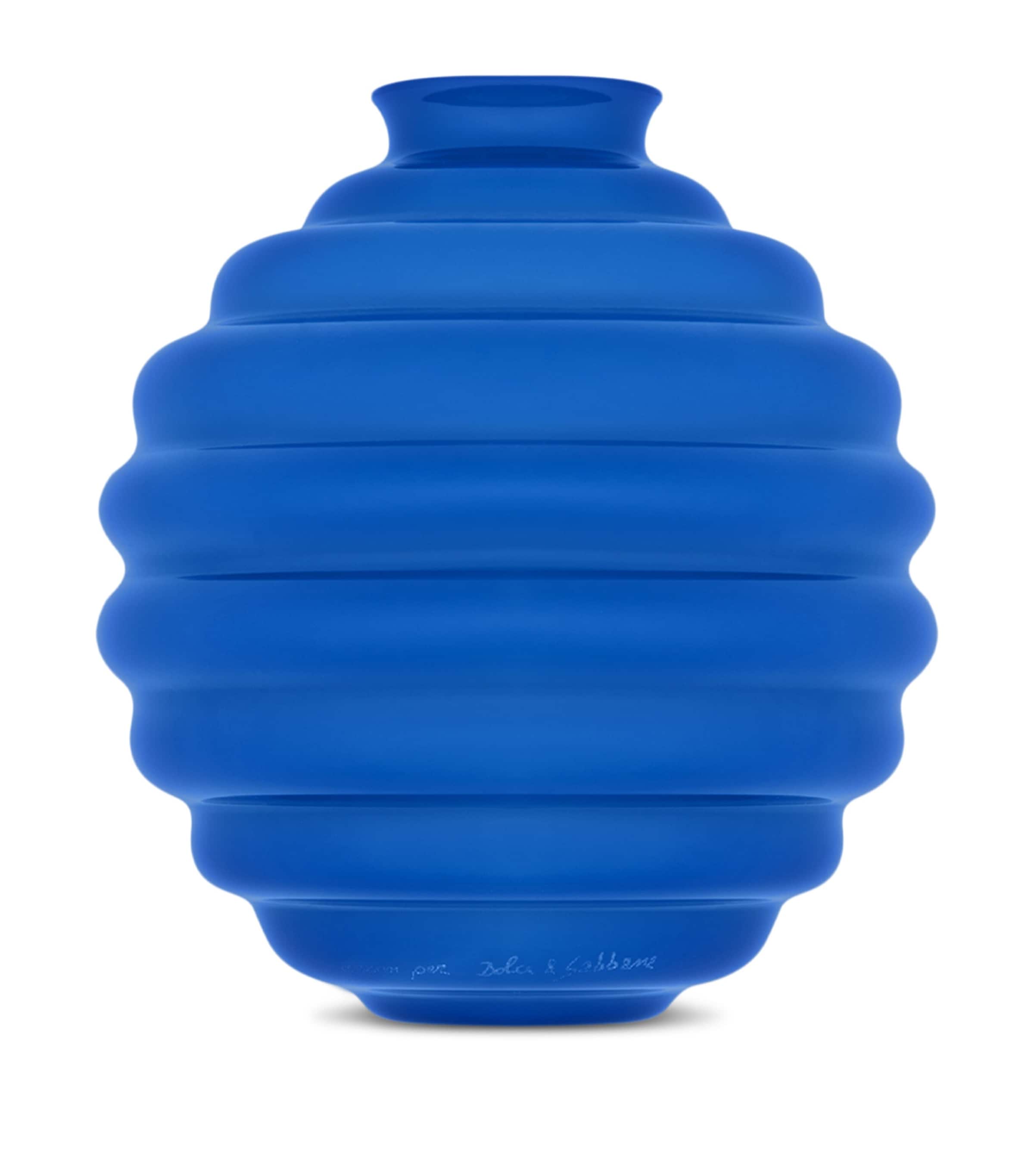 Dolce&Gabbana Casa x Venini Small Murano Glass Déco Vase (18cm) Blu/giallo