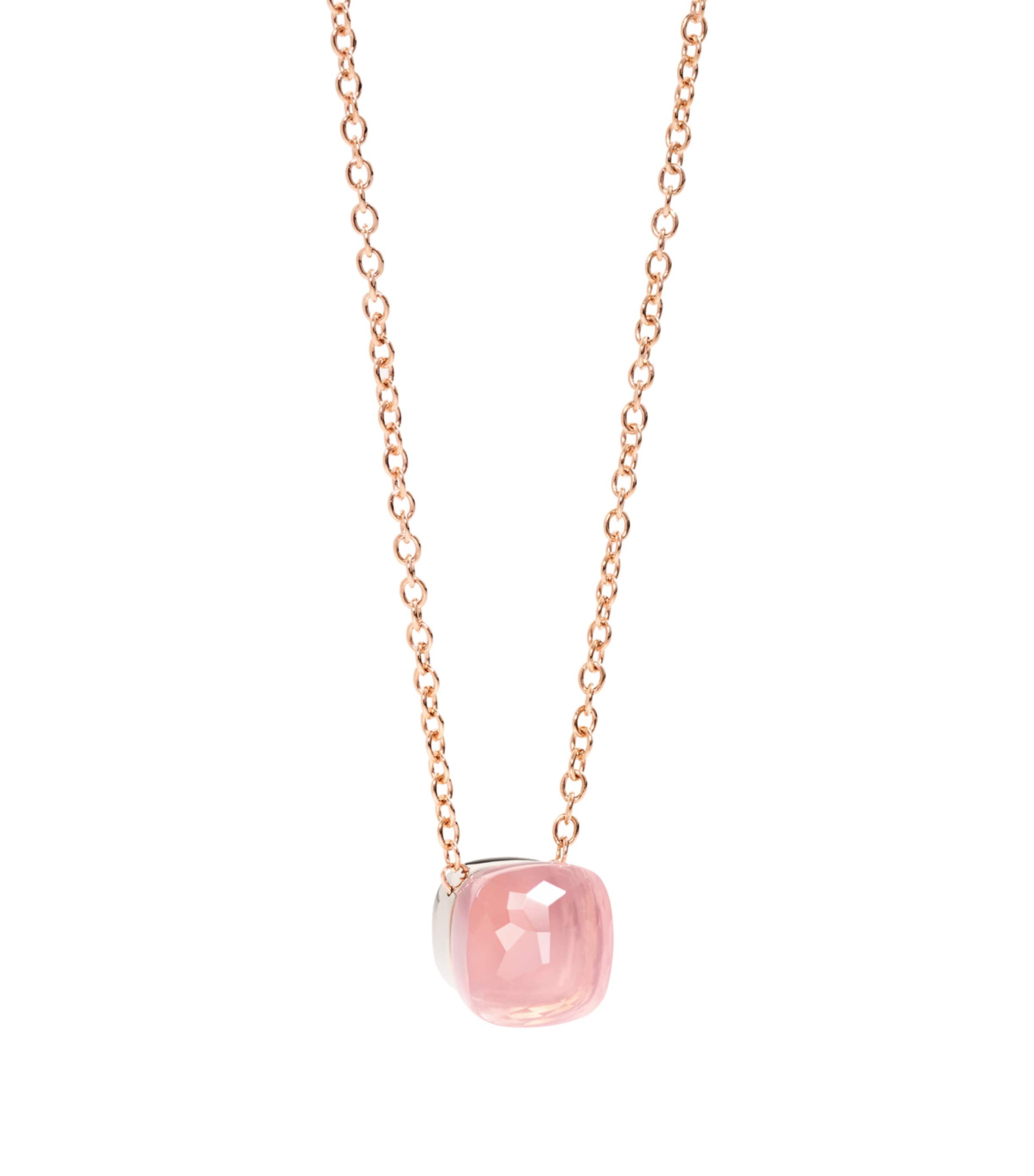 Rose Gold, Rose Quartz and Chalcedony Nudo Necklace