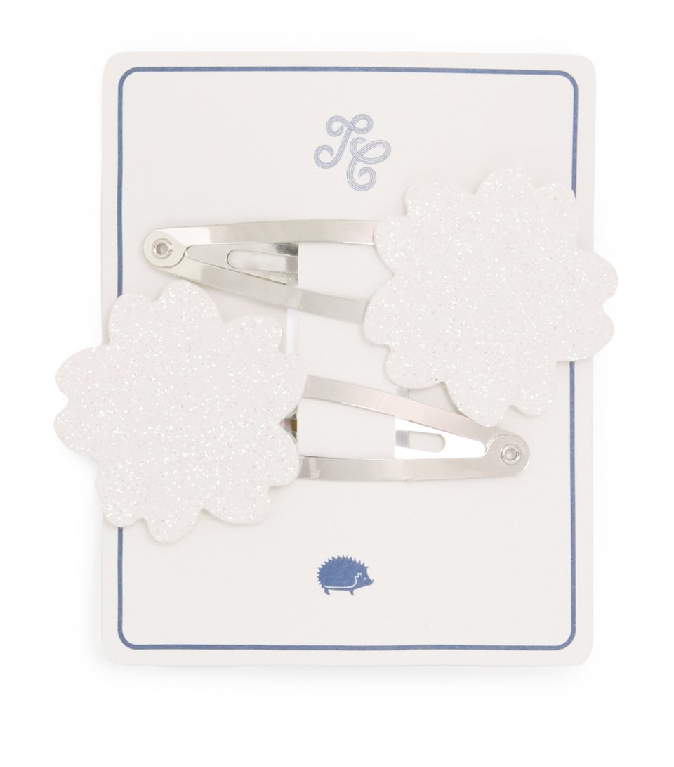 Glitter Flower Hair Clips (Set of 2)