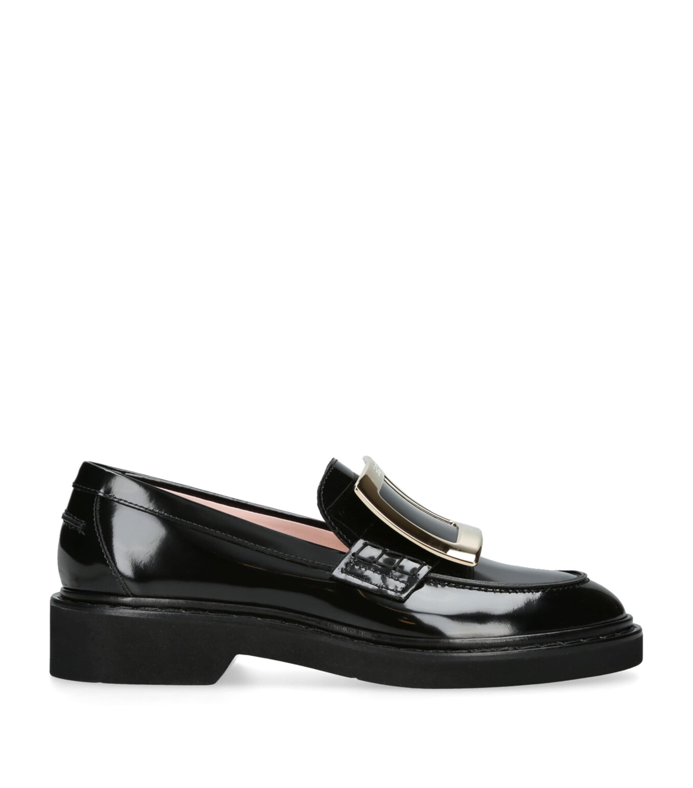 Roger Vivier Leather Viv' Rangers Loafers Black