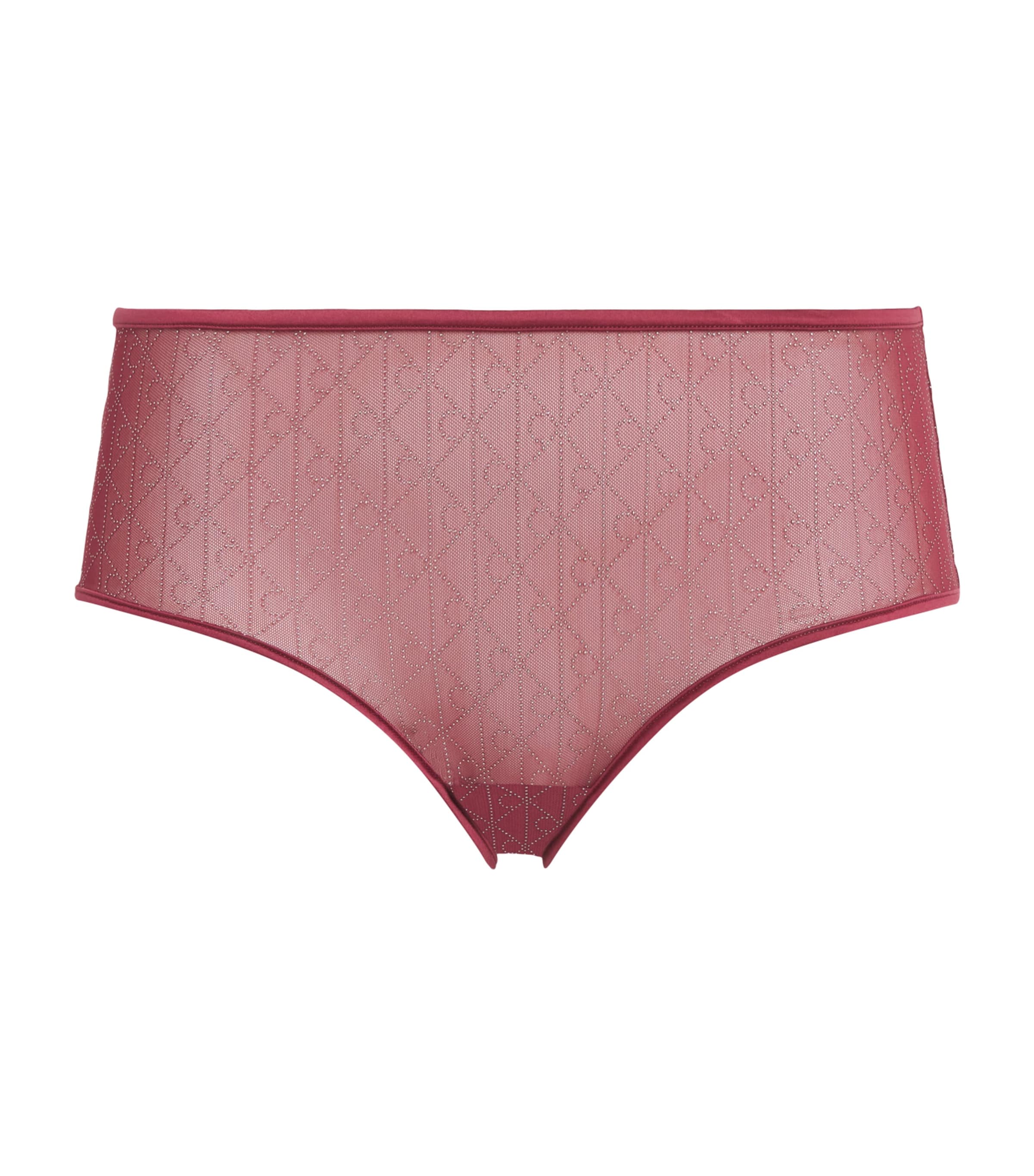 Calvin Klein Womens CK Emblem Mesh Boyshorts Established Red
