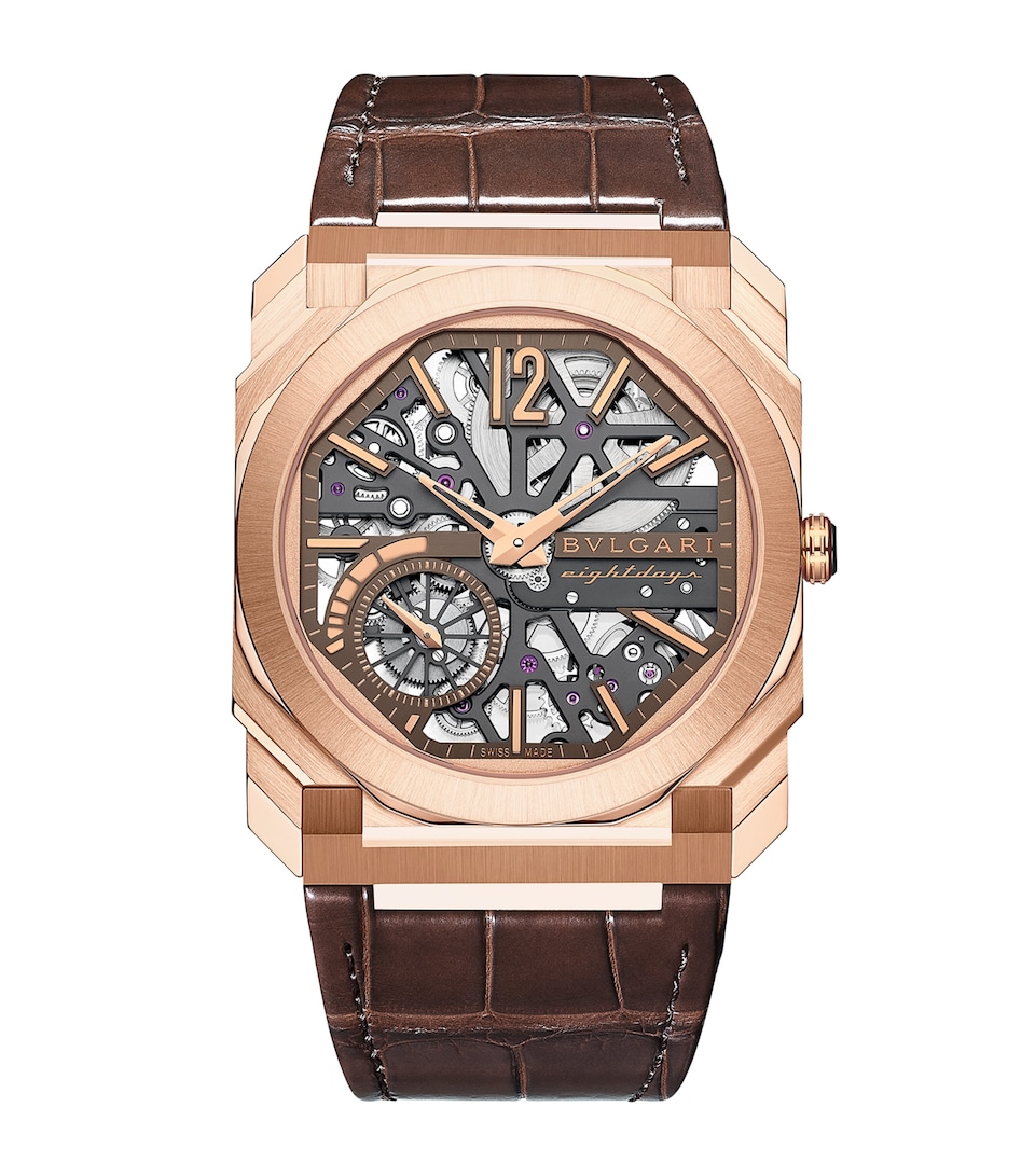 Rose Gold Octo Finissimo Skeleton 8 Days Watch 40mm