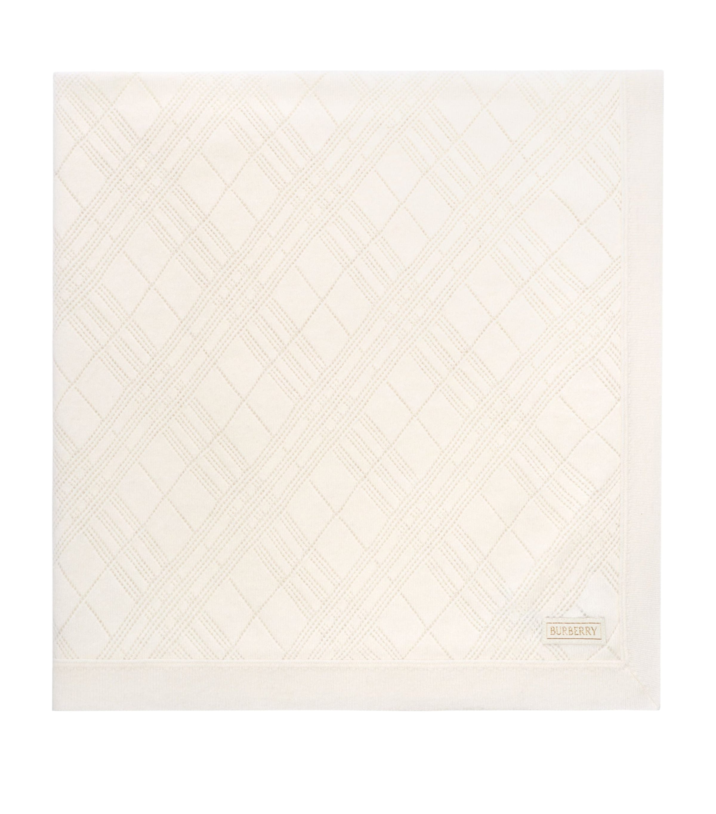 Burberry Kids Cashmere Knitted Blanket (90cm x 90cm) Ivory