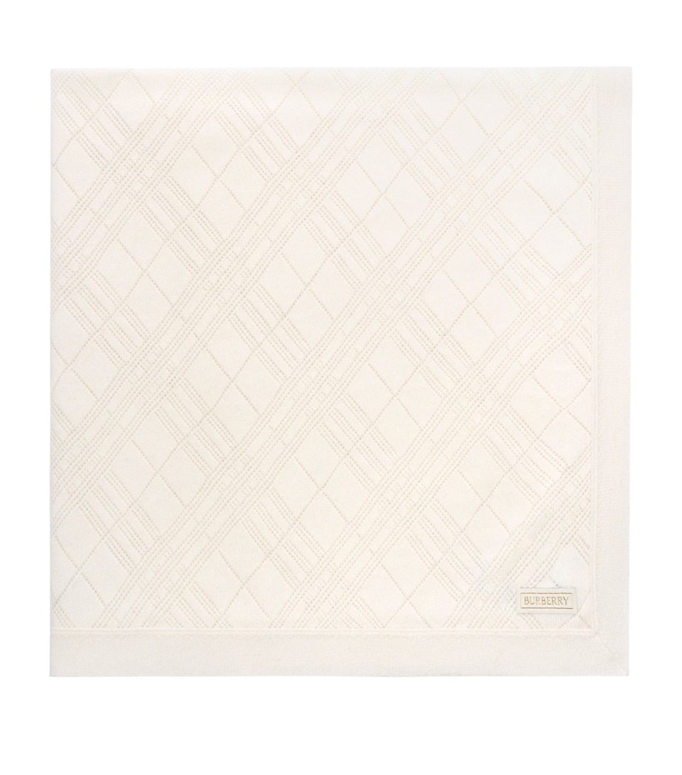 Burberry Kids Cashmere Knitted Blanket (90cm x 90cm) Ivory
